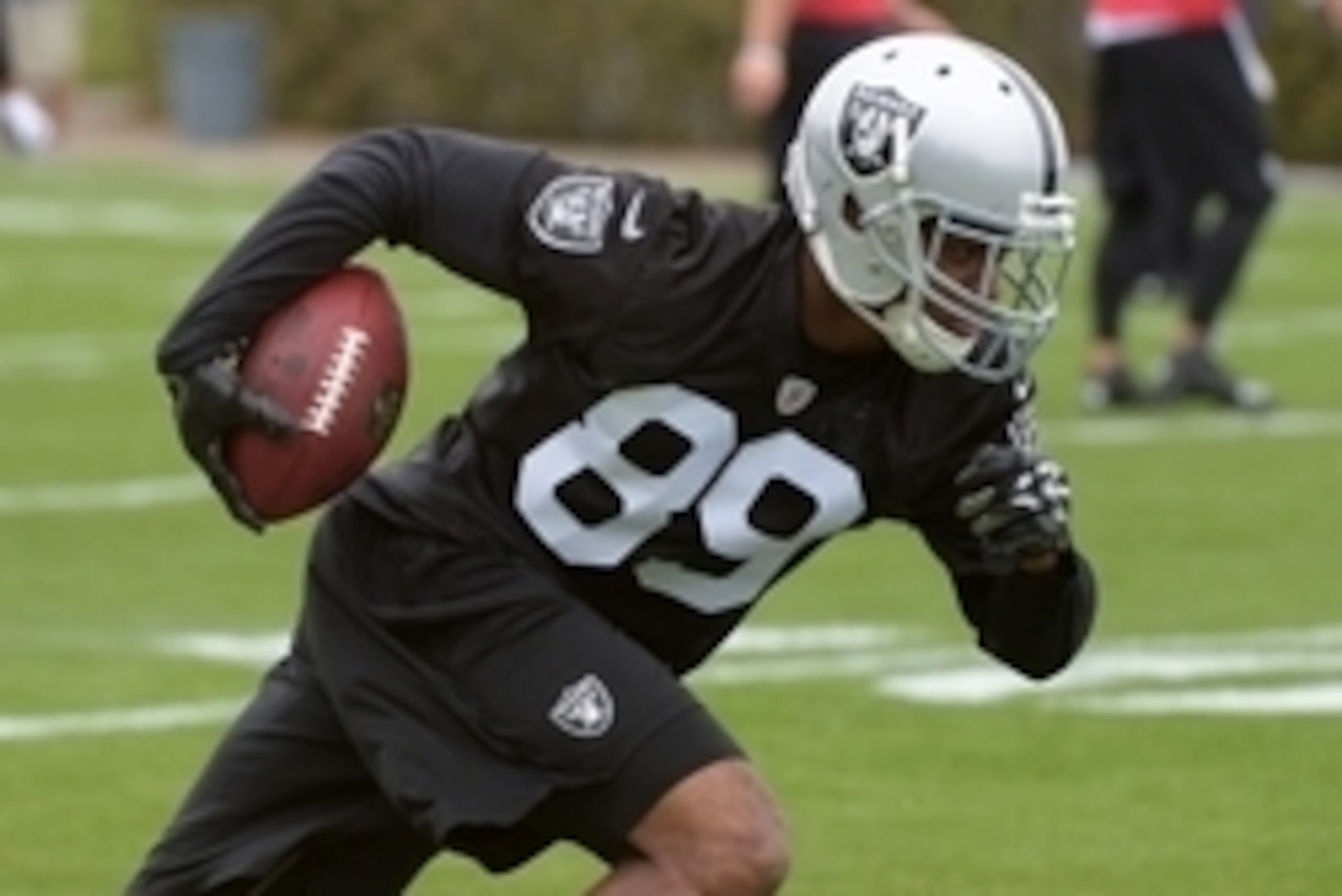 May 26, 2015; Alameda, CA, USA; Oakland Raiders receiver Amari Cooper (89) at organized team activities at the Raiders practice facility. Mandatory Credit: Kirby Lee-USA TODAY Sports