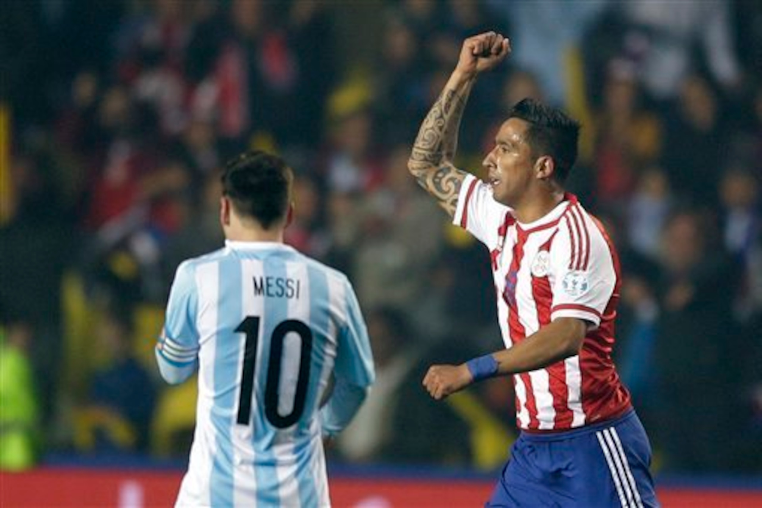Barrios has led the line well for Paraguay. Barrios has led the line well for Paraguay.