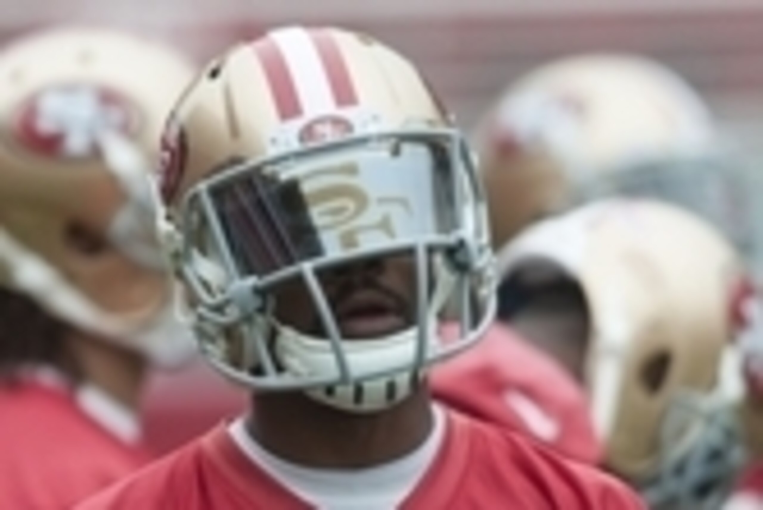 Jun 11, 2015; San Francisco, CA, USA; San Francisco 49ers wide receiver Jerome Simpson (14) at minicamp at Levi's Stadium. Mandatory Credit: Ed Szczepanski-USA TODAY Sports