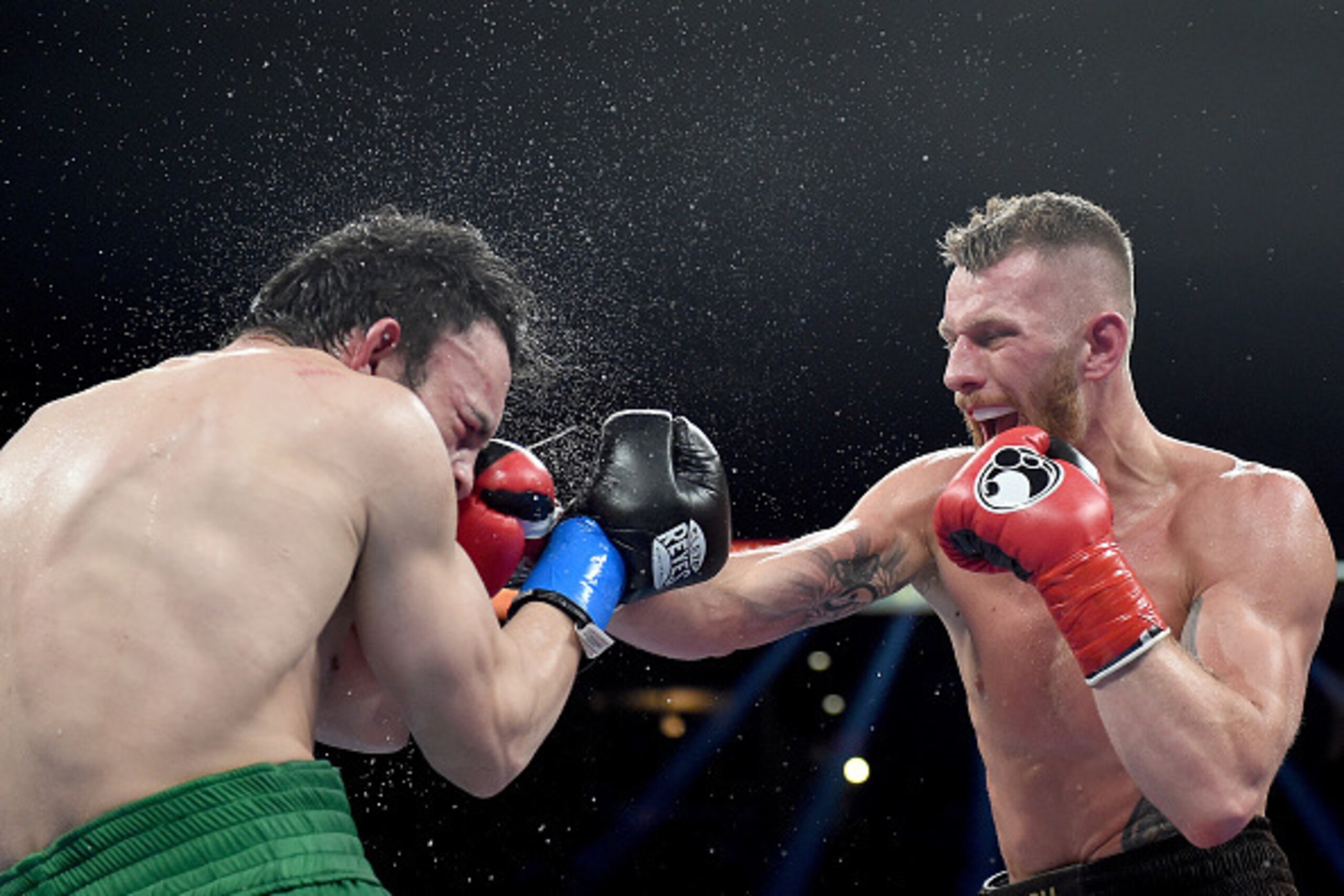 LOS ANGELES, CA - APRIL 18:  Andrzej Fonfara punches Julio Cesar Chavez Jr. to a ninth round TKO to win the WBC light heavyweight title fight at StubHub Center on April 18, 2015 in Los Angeles, California.  (Photo by Harry How/Getty Images)