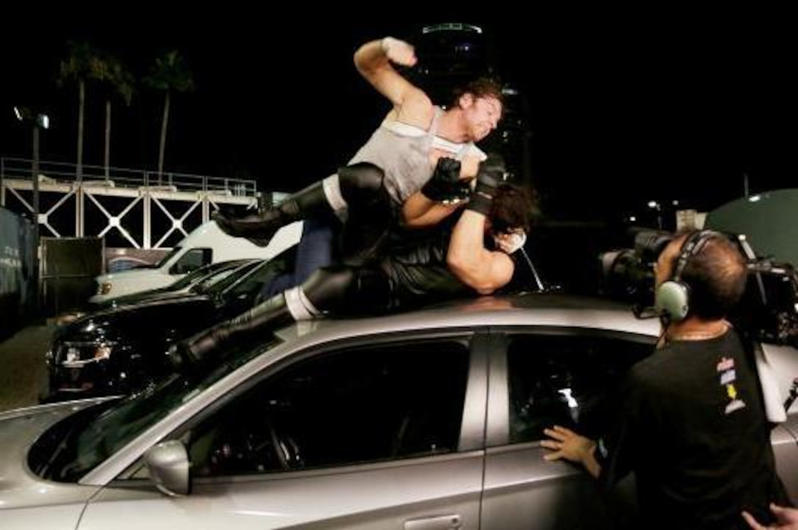 Dean Ambrose brawls with Seth Rollins.