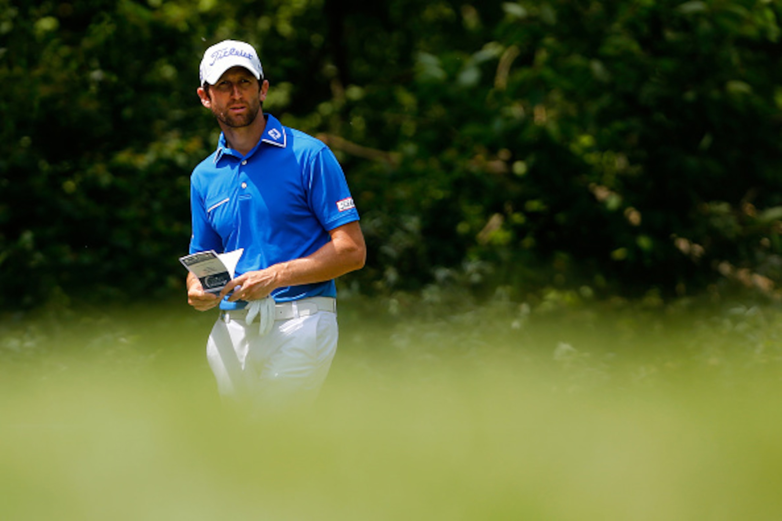 ATZENBRUGG, AUSTRIA - JUNE 14: Gregory Bourdy of France checks the distance to the green during the Lyoness Open day four at the Diamond Country Club on June 14, 2015 in Atzenbrugg, Austria. (Photo by Paul Thomas/Getty Images) ATZENBRUGG, AUSTRIA - JUNE 14: Gregory Bourdy of France checks the distance to the green during the Lyoness Open day four at the Diamond Country Club on June 14, 2015 in Atzenbrugg, Austria. (Photo by Paul Thomas/Getty Images)