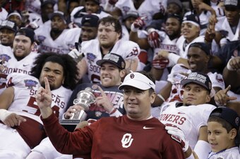 Bob Stoops after the 2014 Sugar Bowl.
