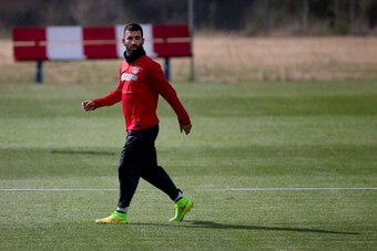 SEGOVIA, SPAIN - MAY 22: Arda Turan of Atletico de Madrid looks on during a training session prior to UEFA Champions League Final between Club Atletico de Madrid and Real Madrid CF on May 22, 2014 at Los Angeles de San Rafael training ground in Segovia, S