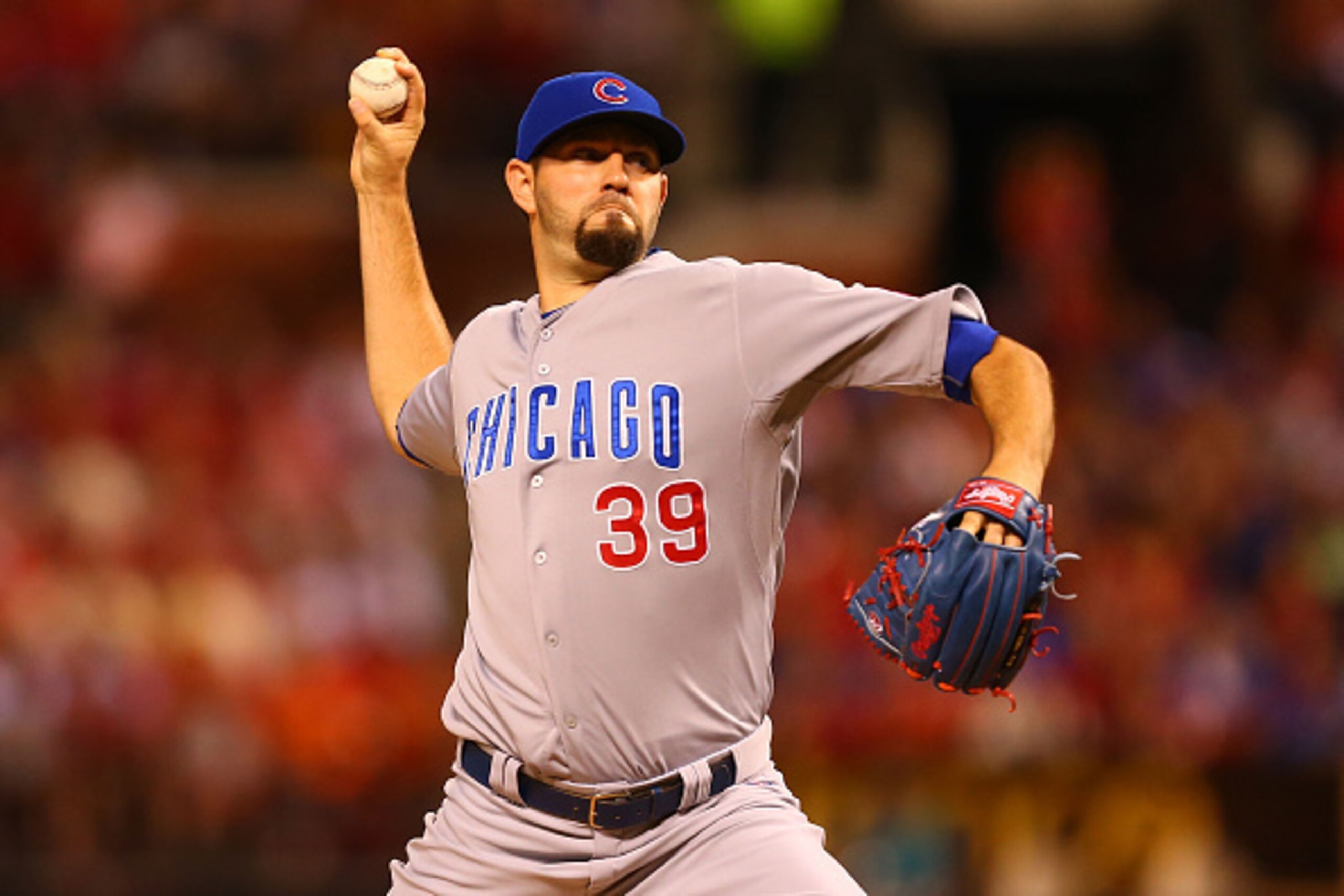 ST. LOUIS, MO - JUNE 28: Starter Jason Hammel #39 of the Chicago Cubs pitches against the St. Louis Cardinals in the first inning at Busch Stadium on June 28, 2015 in St. Louis, Missouri. (Photo by Dilip Vishwanat/Getty Images) ST. LOUIS, MO - JUNE 28: Starter Jason Hammel #39 of the Chicago Cubs pitches against the St. Louis Cardinals in the first inning at Busch Stadium on June 28, 2015 in St. Louis, Missouri. (Photo by Dilip Vishwanat/Getty Images)