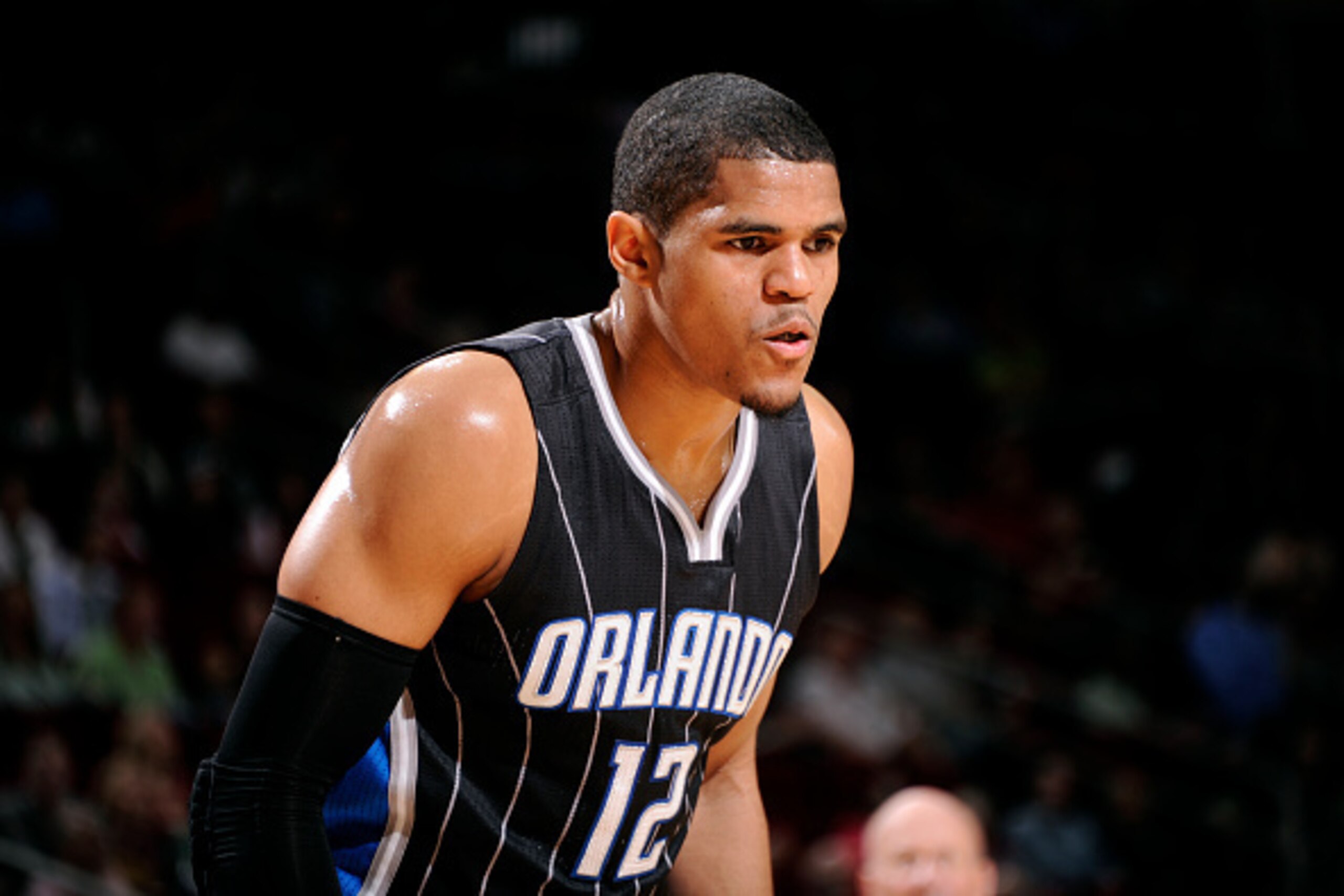 HOUSTON, TX - MARCH 17: Tobias Harris #12 of the Orlando Magic stands on the court during a game against the Houston Rockets on March 17, 2015 at the Toyota Center in Houston, Texas. NOTE TO USER: User expressly acknowledges and agrees that, by downloadin