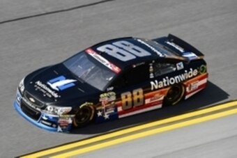 Jul 3, 2015; Daytona Beach, FL, USA; NASCAR Sprint Cup Series driver Dale Earnhardt Jr. (88) during practice for the Coke Zero 400 Powered By Coca-Cola at Daytona International Speedway. Mandatory Credit: Jasen Vinlove-USA TODAY Sports