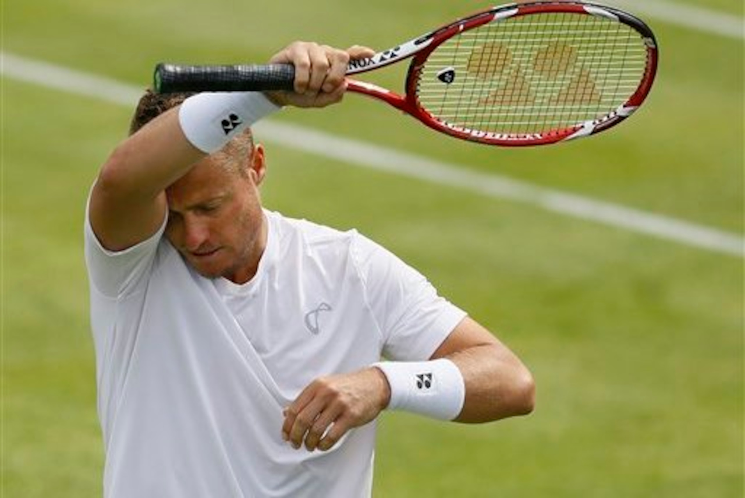 Lleyton Hewitt, a two-time Slam winner, lost in the first round.