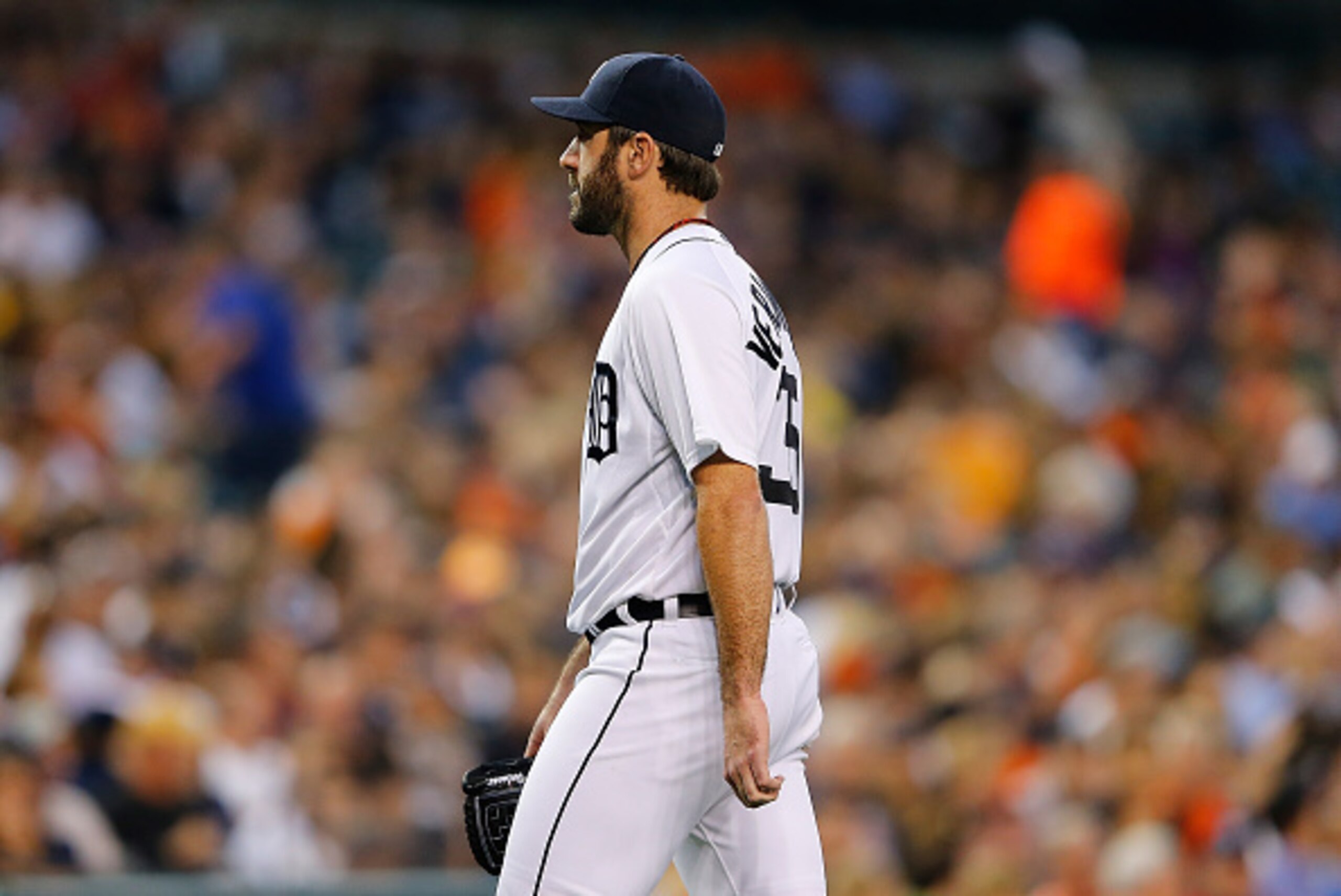DETROIT, MI - JUNE 30: Justin Verlander #35 of the Detroit Tigers walks to the dugout after being replaced in the seventh inning of the interleague game against the Pittsburgh Pirates on June 30, 2015 at Comerica Park in Detroit, Michigan. (Photo by Leon DETROIT, MI - JUNE 30: Justin Verlander #35 of the Detroit Tigers walks to the dugout after being replaced in the seventh inning of the interleague game against the Pittsburgh Pirates on June 30, 2015 at Comerica Park in Detroit, Michigan. (Photo by Leon