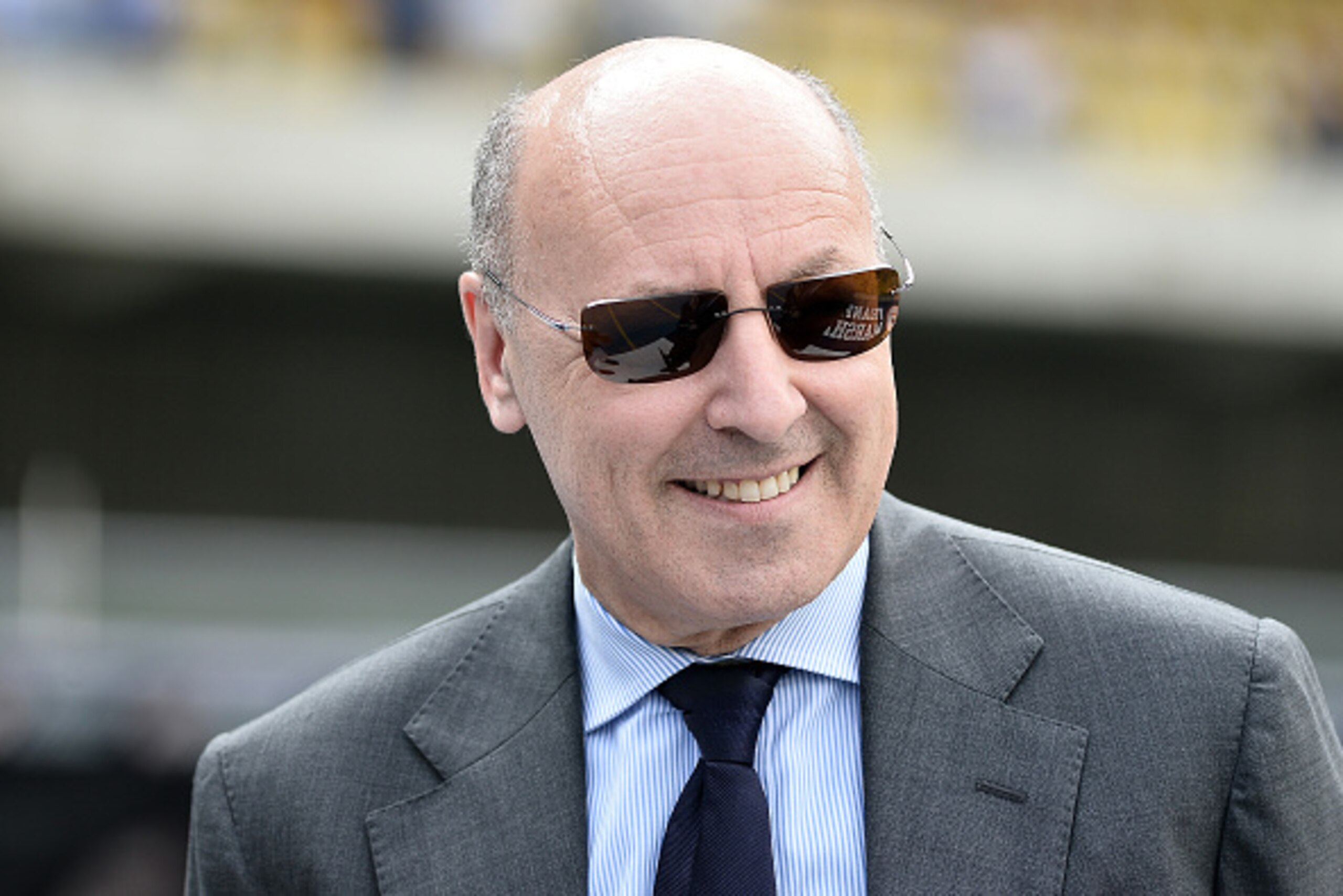 VERONA, ITALY - MAY 30: Giuseppe Marotta, Managing and Sporting Director of Juventus FC looks on prior the beginning of the Serie A match between Hellas Verona FC and Juventus FC at Stadio Marc'Antonio Bentegodi on May 30, 2015 in Verona, Italy. (Photo b VERONA, ITALY - MAY 30: Giuseppe Marotta, Managing and Sporting Director of Juventus FC looks on prior the beginning of the Serie A match between Hellas Verona FC and Juventus FC at Stadio Marc'Antonio Bentegodi on May 30, 2015 in Verona, Italy. (Photo b