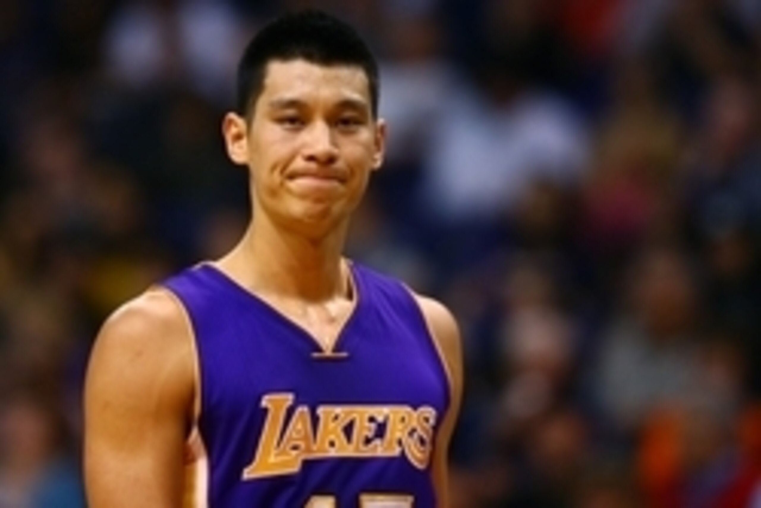 Jan 19, 2015; Phoenix, AZ, USA; Los Angeles Lakers guard Jeremy Lin (17) against the Phoenix Suns at US Airways Center. The Suns defeated the Lakers 115-100. Mandatory Credit: Mark J. Rebilas-USA TODAY Sports