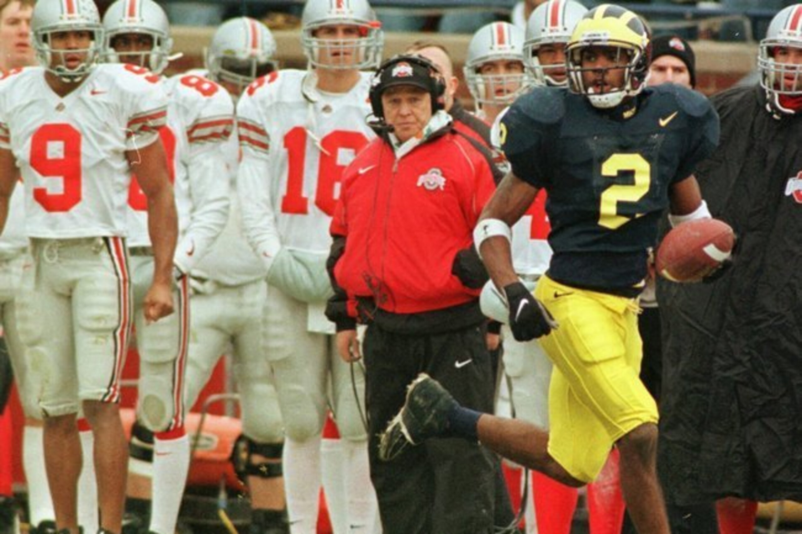Michigan wore Nike during Charles Woodson's playing days in the late 1990s.