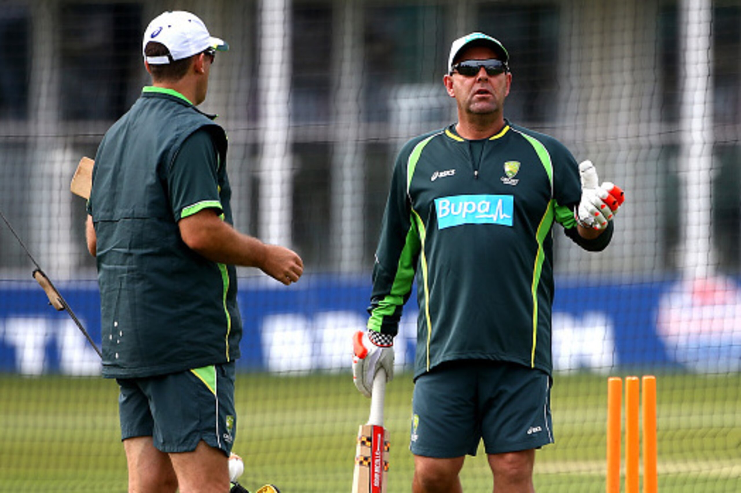 CANTERBURY, ENGLAND - JUNE 24: Australia head coach Darren Lehmann during the Australia Nets Session at The Spitfire Ground, St Lawrence on June 24, 2015 in Canterbury, England. (Photo by Charlie Crowhurst/Getty Images)