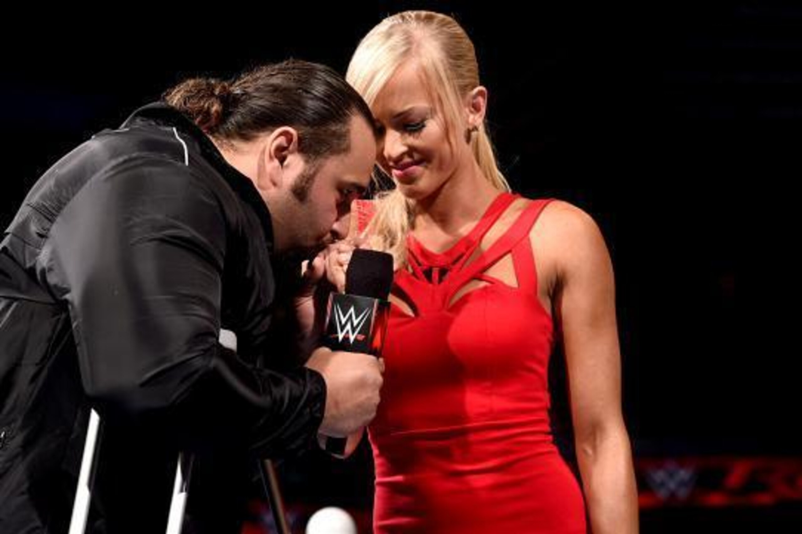Rusev shows his appreciation for Summer Rae. Rusev shows his appreciation for Summer Rae.