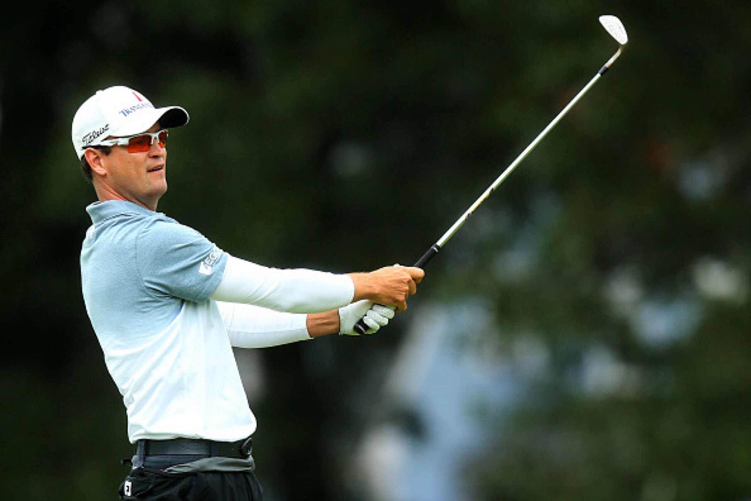 CROMWELL, CT - JUNE 28:  Zach Johnson plays a shot on the third hole during the final round of the Travelers Championship at TPC River Highlands on June 28, 2015 in Cromwell, Connecticut.  (Photo by Jim Rogash/Getty Images)