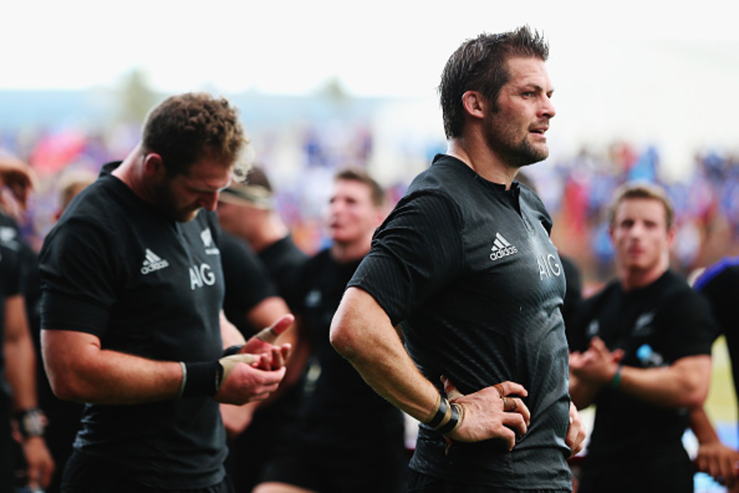APIA, SAMOA - JULY 08: Richie McCaw of the New Zealand All Blacks looks on after winning the International Test match between Samoa and the New Zealand All Blacks at Apia Stadium on July 8, 2015 in Apia, Samoa.  (Photo by Hannah Peters/Getty Images)