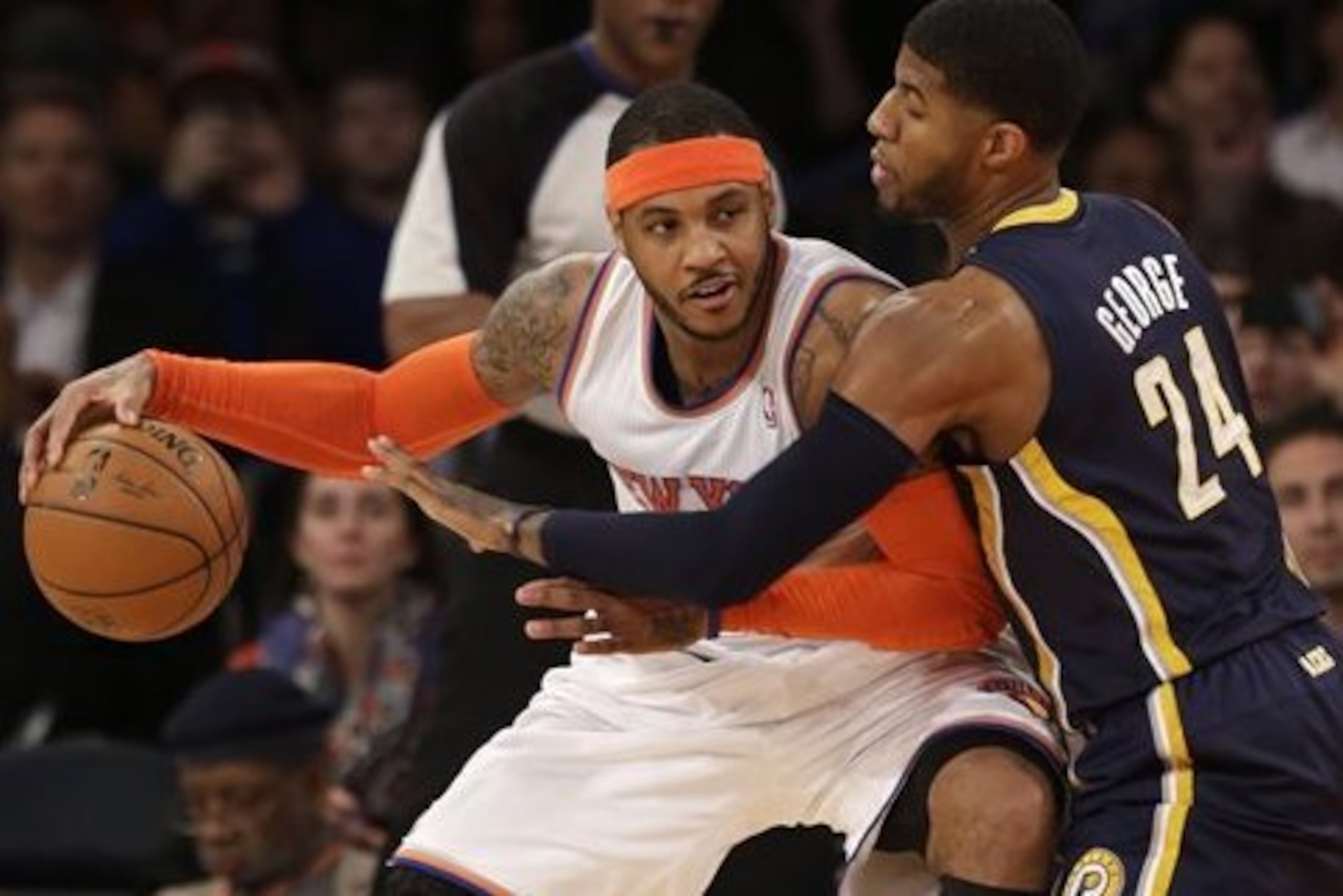 Carmelo Anthony was courted by the Rockets and Bulls last summer but chose to remain with the rebuilding Knicks.