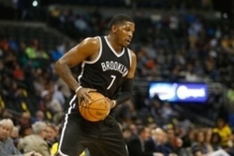 Feb 23, 2015; Denver, CO, USA; Brooklyn Nets forward Joe Johnson (7) during the game against the Denver Nuggets at Pepsi Center. Mandatory Credit: Chris Humphreys-USA TODAY Sports