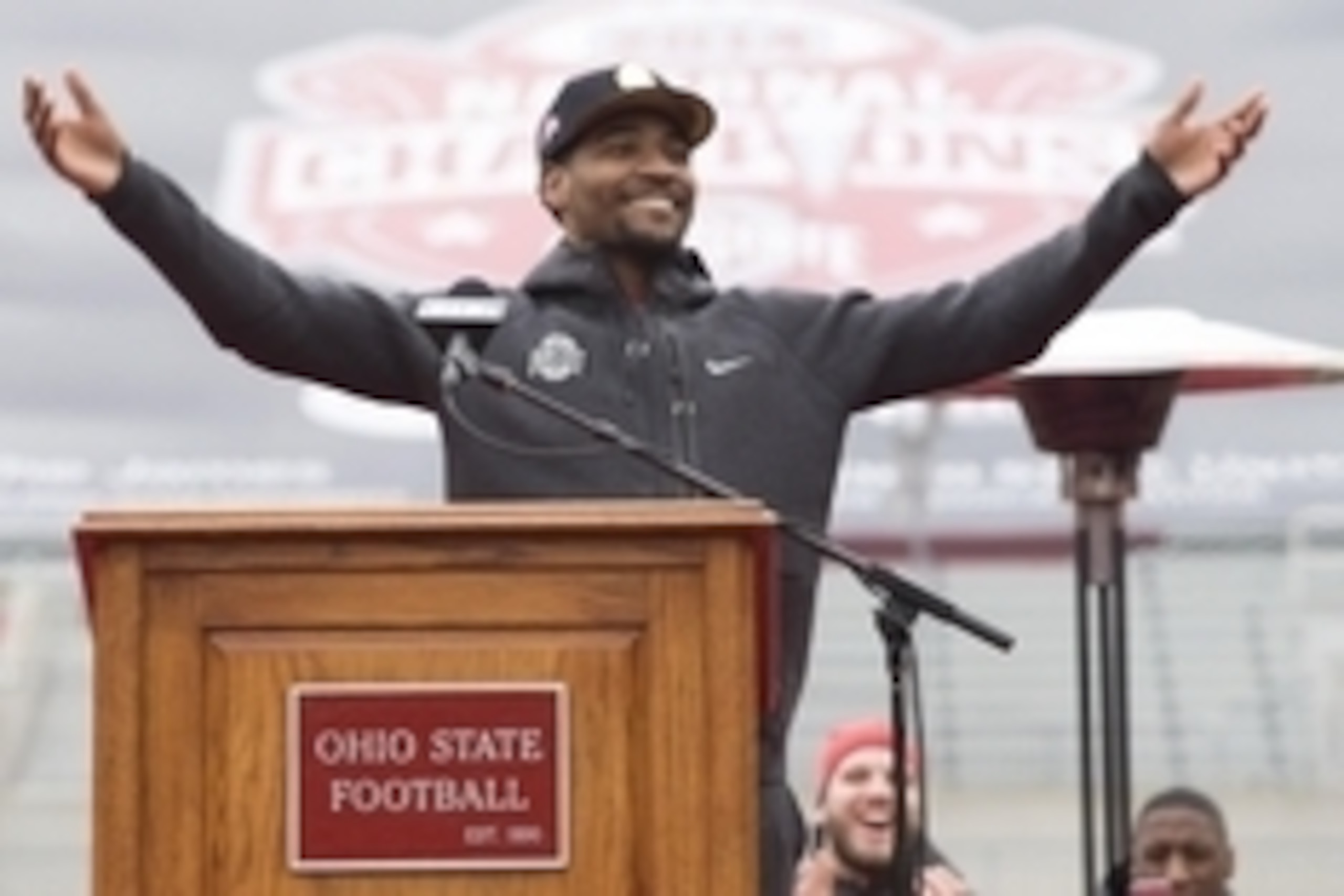 Jan 24, 2015; Columbus, OH, USA; Ohio State Buckeyes quarterback Braxton Miller (5) during the National Championship celebration at Ohio Stadium. Mandatory Credit: Greg Bartram-USA TODAY Sports Jan 24, 2015; Columbus, OH, USA; Ohio State Buckeyes quarterback Braxton Miller (5) during the National Championship celebration at Ohio Stadium. Mandatory Credit: Greg Bartram-USA TODAY Sports