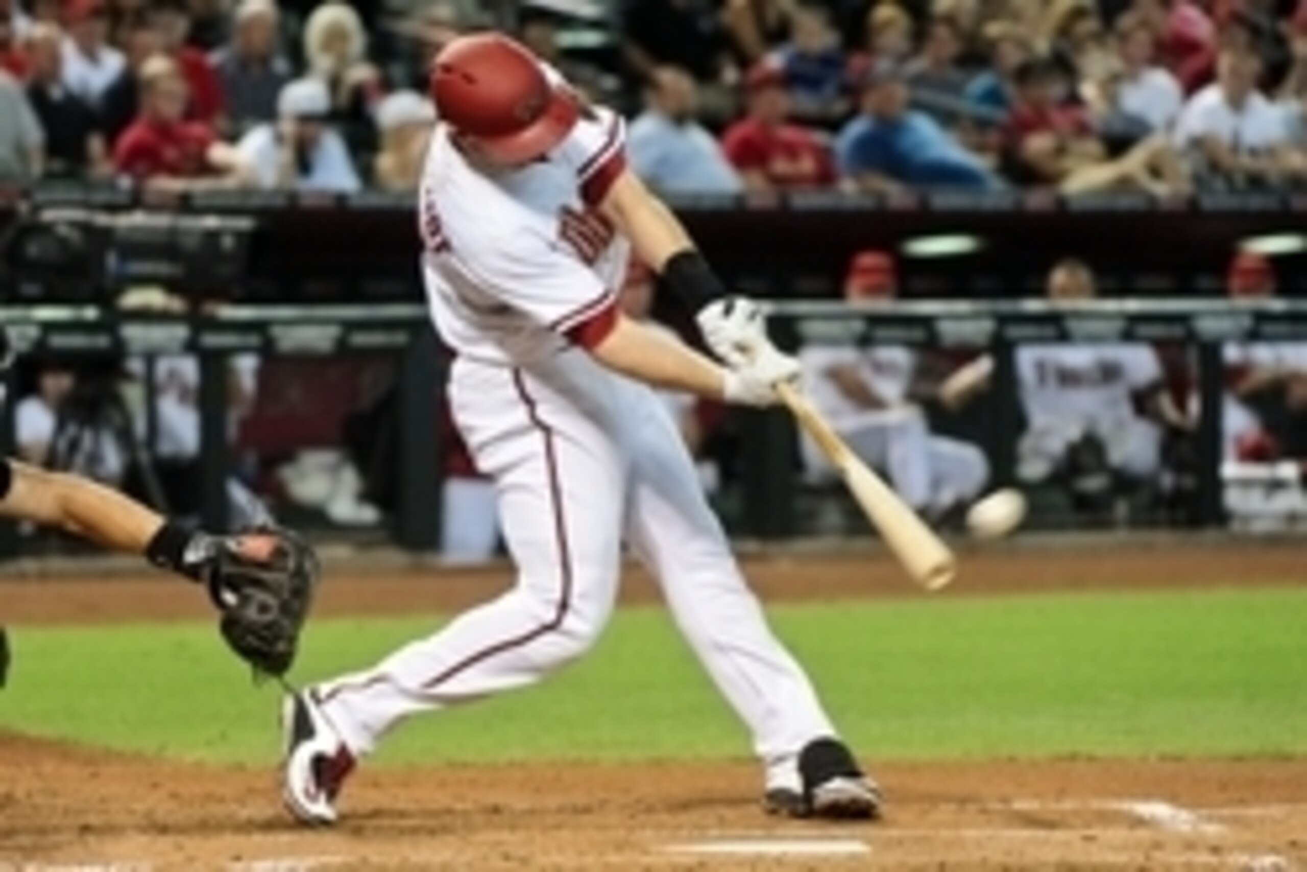 Jul 3, 2015; Phoenix, AZ, USA; Arizona Diamondbacks first baseman Paul Goldschmidt (44) hits an RBI double in the first inning against the Colorado Rockies at Chase Field. Mandatory Credit: Matt Kartozian-USA TODAY Sports Jul 3, 2015; Phoenix, AZ, USA; Arizona Diamondbacks first baseman Paul Goldschmidt (44) hits an RBI double in the first inning against the Colorado Rockies at Chase Field. Mandatory Credit: Matt Kartozian-USA TODAY Sports