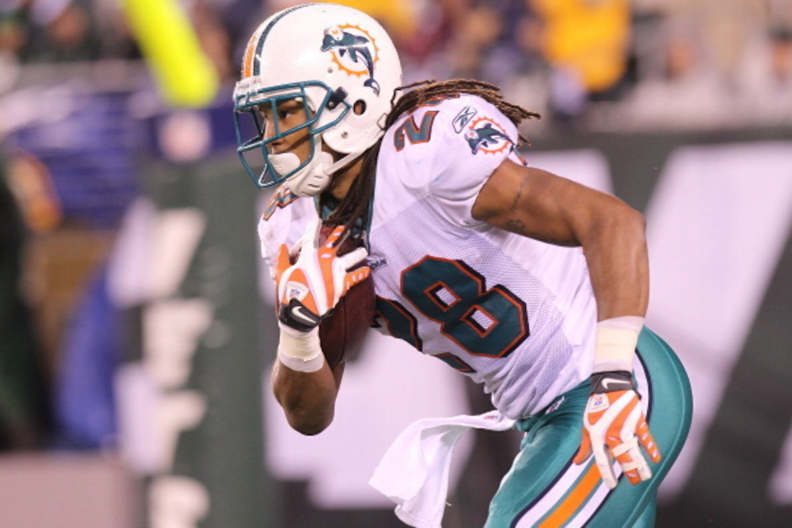 EAST RUTHERFORD, NJ - DECEMBER 12: Nolan Carroll #28 of the Miami Dolphins rushes against the New York Jets at New Meadowlands Stadium on December 12, 2010 in East Rutherford, New Jersey. (Photo by Nick Laham/Getty Images) EAST RUTHERFORD, NJ - DECEMBER 12: Nolan Carroll #28 of the Miami Dolphins rushes against the New York Jets at New Meadowlands Stadium on December 12, 2010 in East Rutherford, New Jersey. (Photo by Nick Laham/Getty Images)