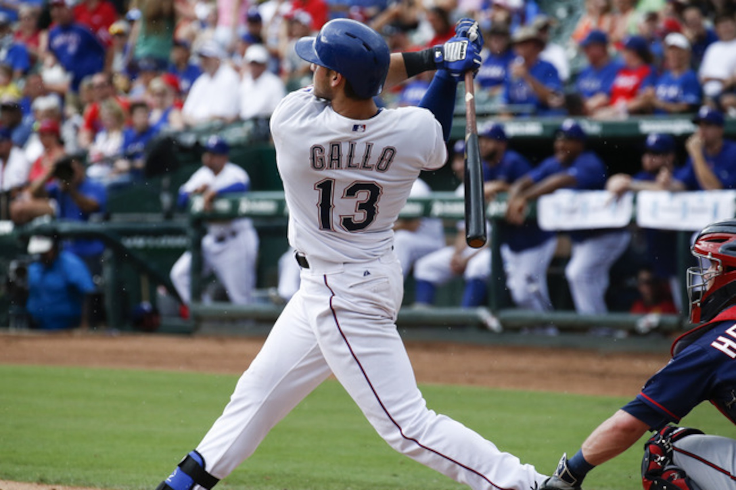 Joey Gallo was a strikeout machine in his brief big league debut, but he also flashed awe-inspiring power. Joey Gallo was a strikeout machine in his brief big league debut, but he also flashed awe-inspiring power.