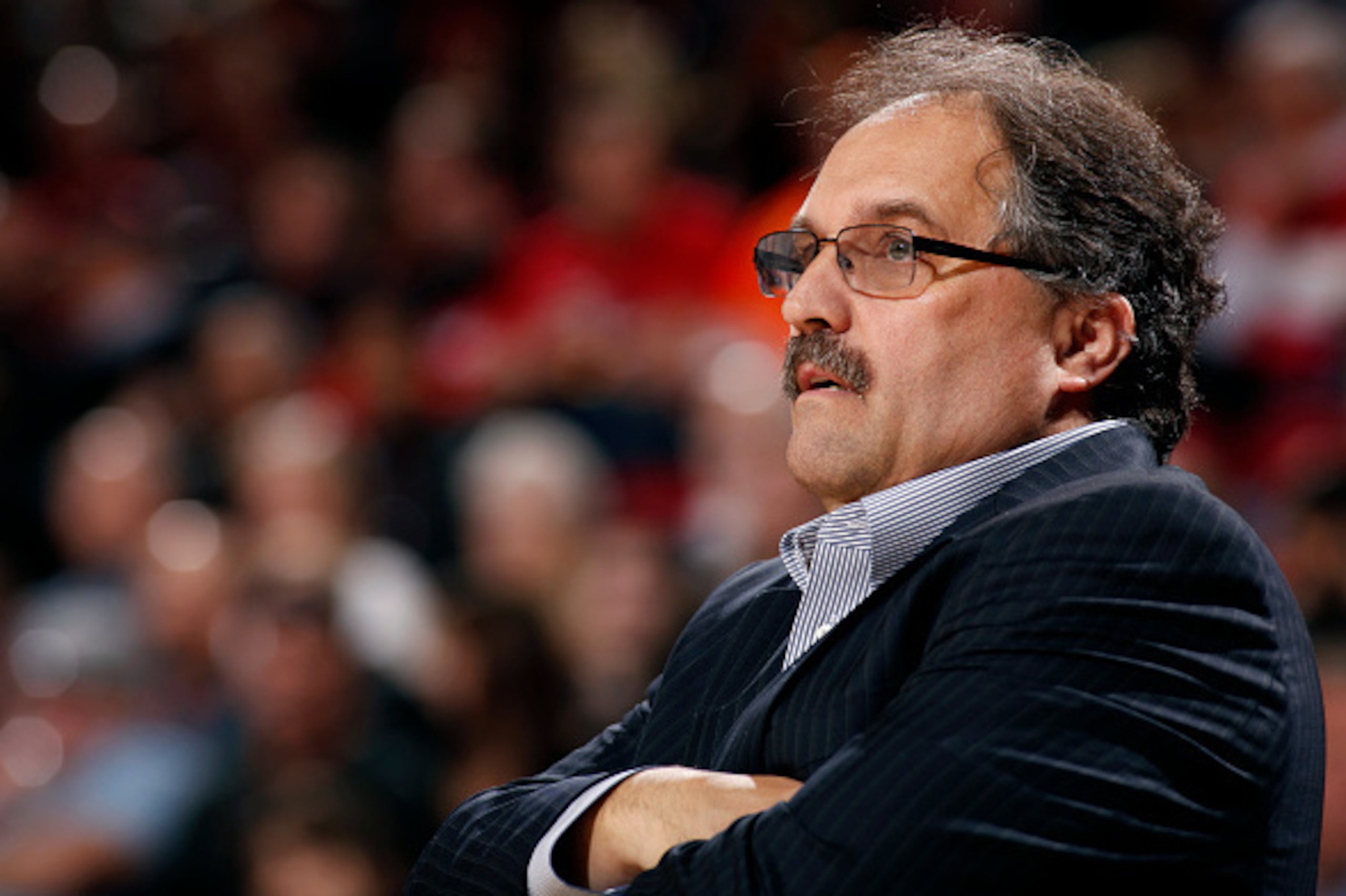PORTLAND, OR - MARCH 13: Stan Van Gundy of the Detroit Pistons stands on the court during a game against Portland Trail Blazers on March 13, 2015 at the Moda Center Arena in Portland, Oregon. NOTE TO USER: User expressly acknowledges and agrees that, by d PORTLAND, OR - MARCH 13: Stan Van Gundy of the Detroit Pistons stands on the court during a game against Portland Trail Blazers on March 13, 2015 at the Moda Center Arena in Portland, Oregon. NOTE TO USER: User expressly acknowledges and agrees that, by d