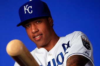 SURPRISE, AZ - FEBRUARY 27:  Raul Mondesi #75 poses during Kansas City Royals Photo Day on February 27, 2015 in Surprise, Arizona.  (Photo by Jamie Squire/Getty Images)