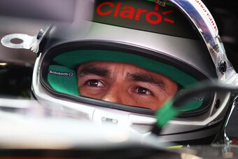 SHANGHAI, CHINA - APRIL 10:  Sergio Perez of Mexico and Force India prepares to drive during practice for the Formula One Grand Prix of China at Shanghai International Circuit on April 10, 2015 in Shanghai, China.  (Photo by Mark Thompson/Getty Images)