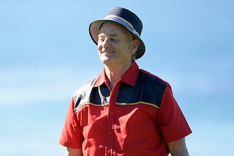 PEBBLE BEACH, CA - FEBRUARY 14:  Actor Bill Murray waits on the fifth green during the third round of the AT&T Pebble Beach National Pro-Am at the Pebble Beach Golf Links on February 14, 2015 in Pebble Beach, California.  (Photo by Harry How/Getty Images)
