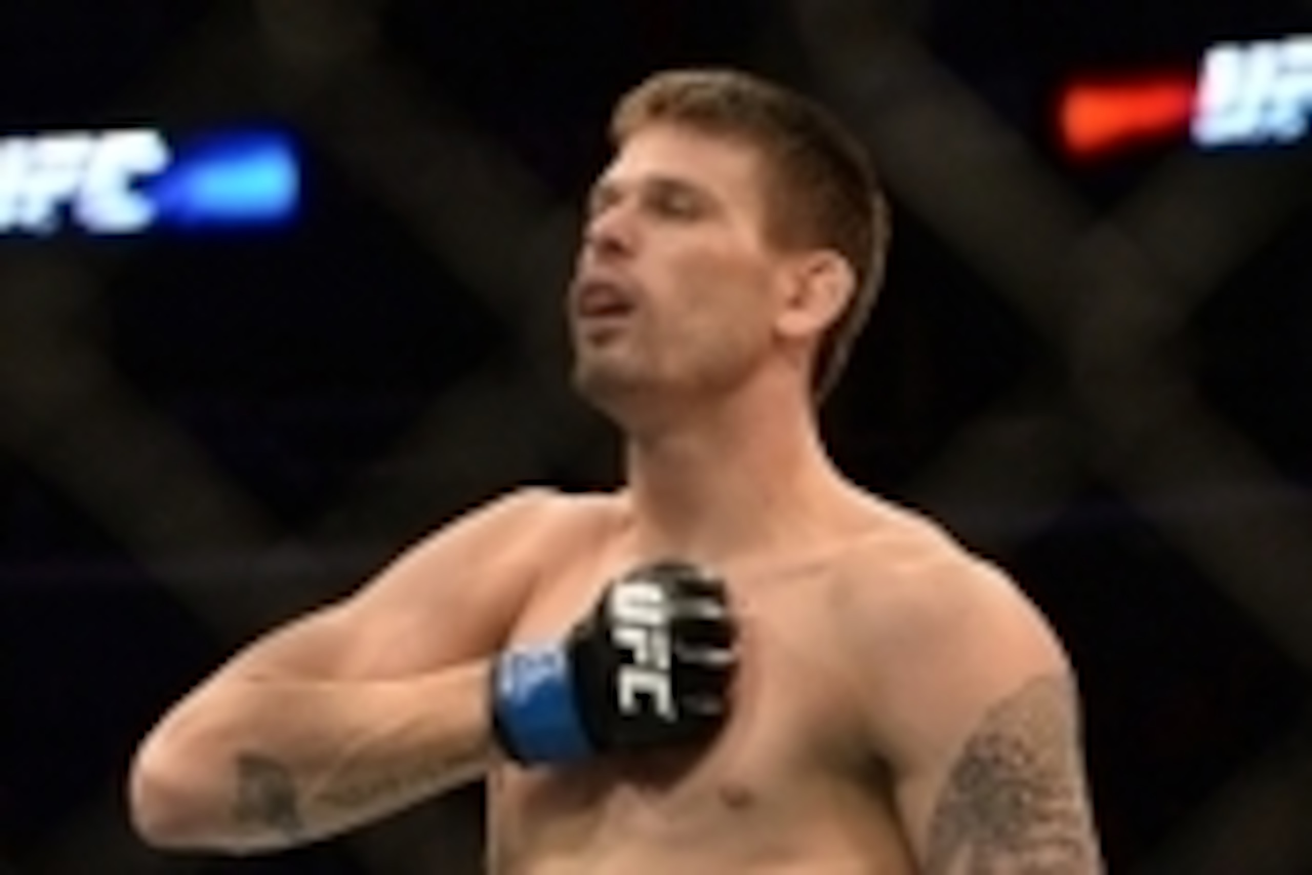 Feb 28, 2015; Los Angeles, CA, USA; Tim Means after defeating Dhiego Lima (not pictured) in their Welterweight bat UFC 184 at Staples Center. Means won on a KO in the first round. Mandatory Credit: Jayne Kamin-Oncea-USA TODAY Sports Feb 28, 2015; Los Angeles, CA, USA; Tim Means after defeating Dhiego Lima (not pictured) in their Welterweight bat UFC 184 at Staples Center. Means won on a KO in the first round. Mandatory Credit: Jayne Kamin-Oncea-USA TODAY Sports