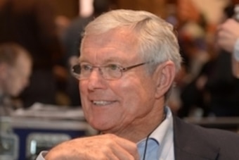Jan 30, 2014; New York, NY USA; Philadelphia Eagles and St. Louis Rams and Kansas City Chiefs former coach Dick Vermeil on radio row at the Super Bowl XLVIII media center at the Sheraton Times Square New York. Mandatory Credit: Kirby Lee-USA TODAY Sports