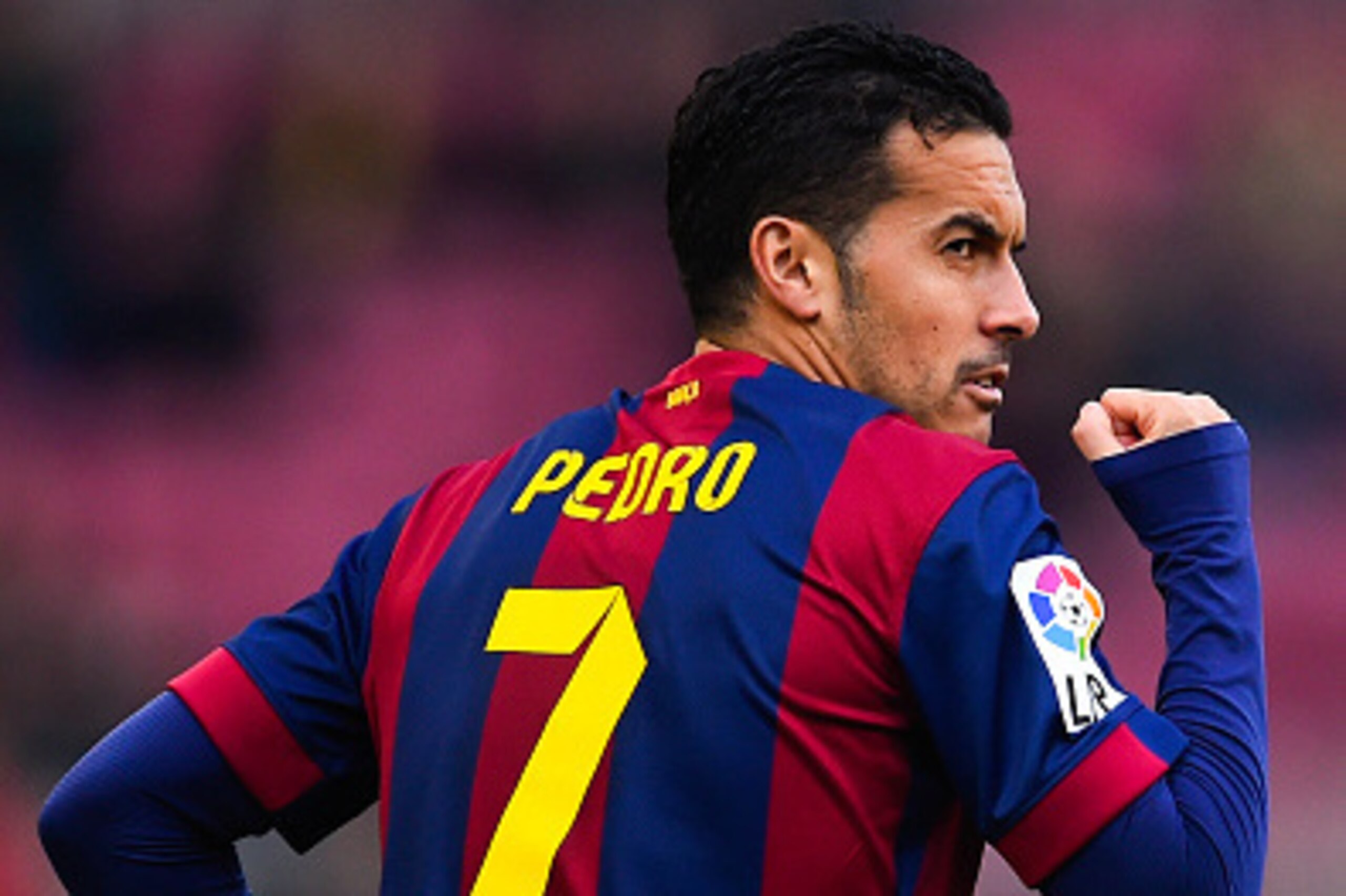 BARCELONA, SPAIN - DECEMBER 20:  Pedro Rodriguez of FC Barcelona celebrates after scoring the opening goal during the La Liga match between FC Barcelona and Cordoba CF at Camp Nou on December 20, 2014 in Barcelona, Spain.  (Photo by David Ramos/Getty Imag