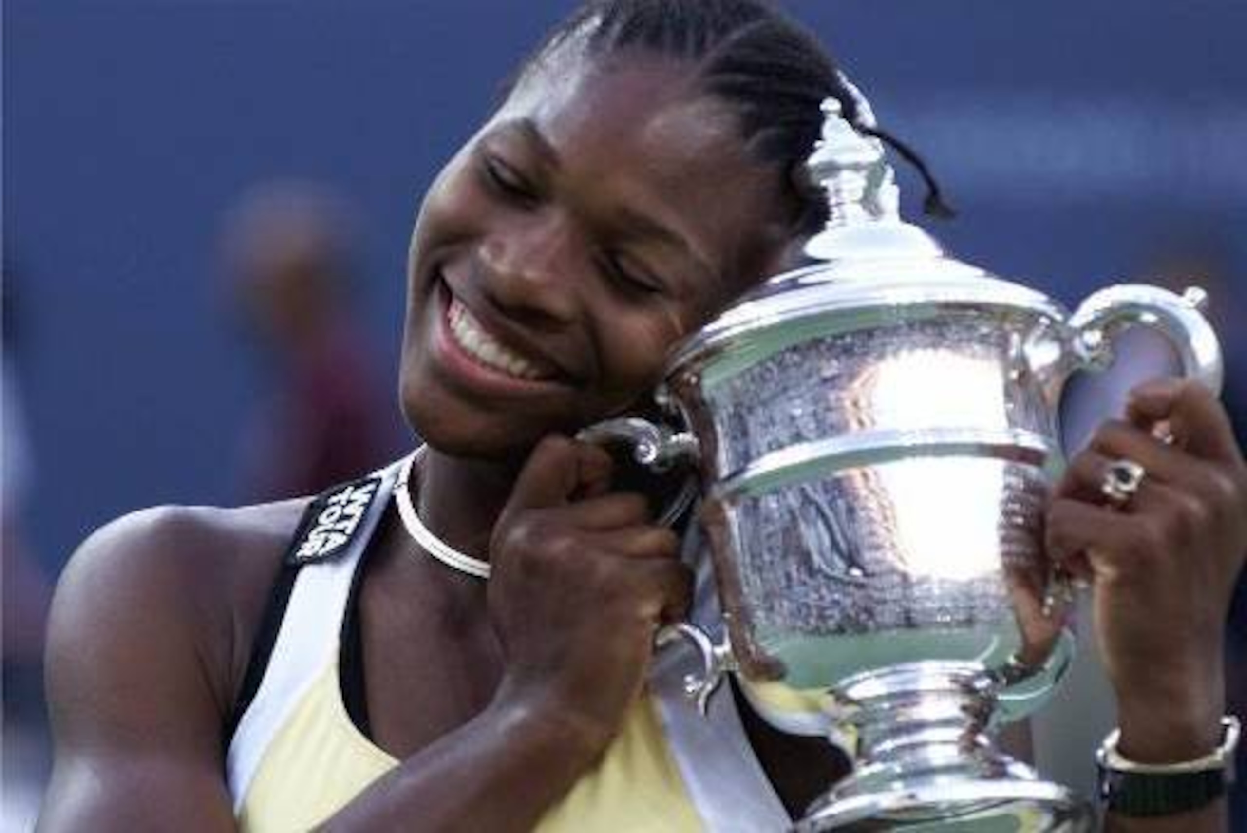 Serena with her first major title, the 1999 U.S. Open.