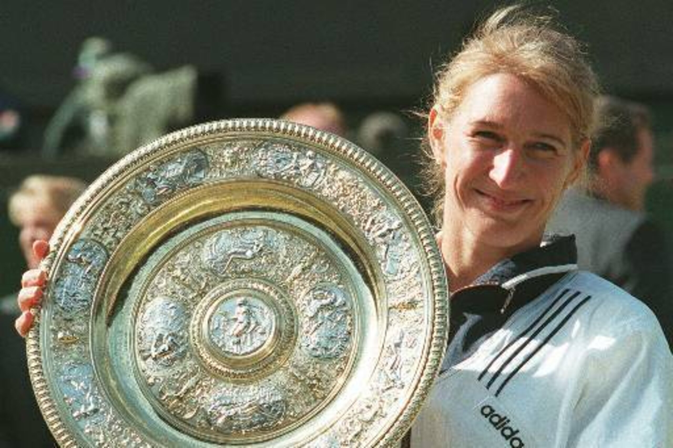 Graf winning Wimbledon.