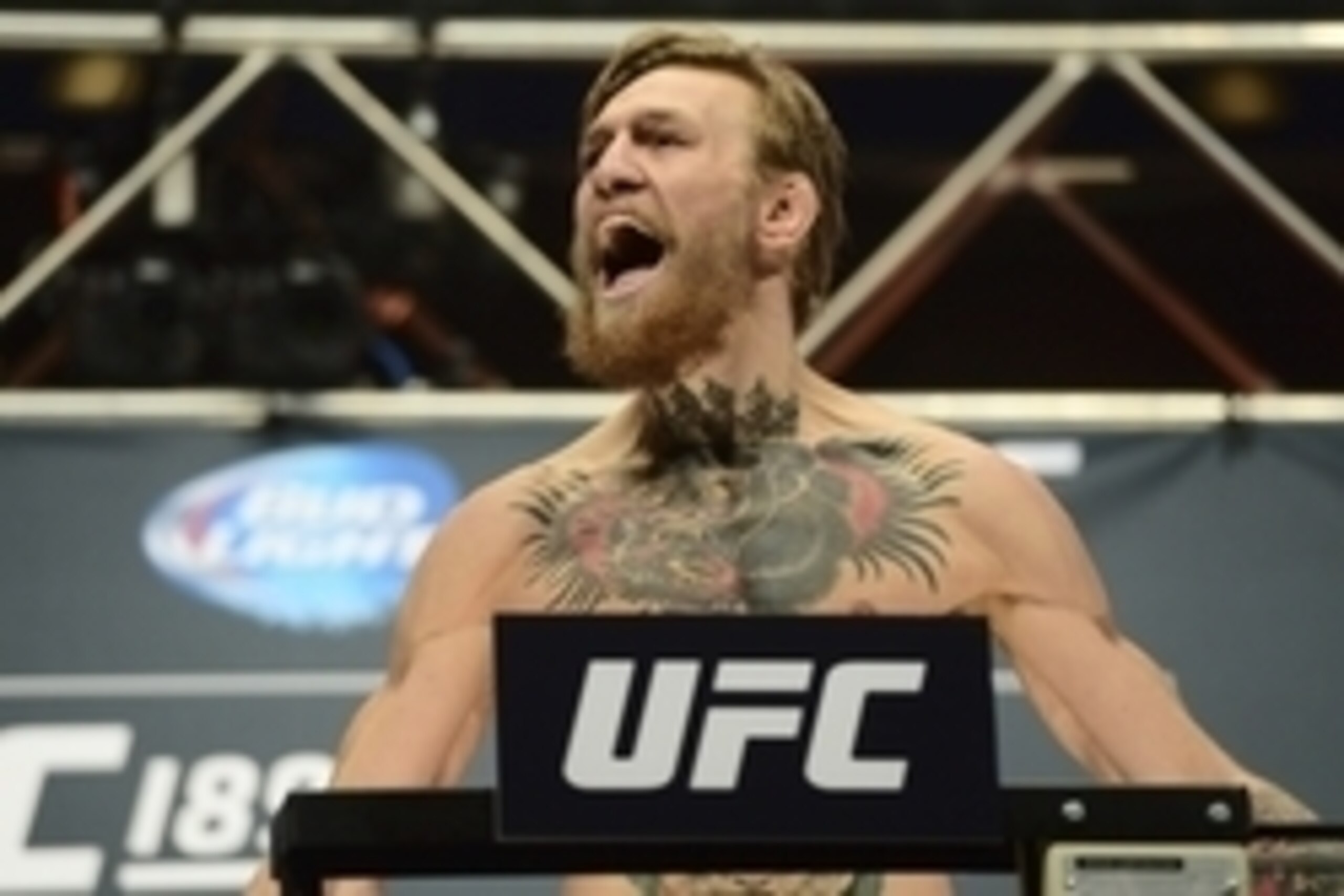 Jul 10, 2015; Las Vegas, NV, USA; Conor McGregor steps on the scale for his bout against Chad Mendes (not pictured) during weigh-ins for UFC 189 at MGM Grand Garden Arena. Mandatory Credit: Joe Camporeale-USA TODAY Sports Jul 10, 2015; Las Vegas, NV, USA; Conor McGregor steps on the scale for his bout against Chad Mendes (not pictured) during weigh-ins for UFC 189 at MGM Grand Garden Arena. Mandatory Credit: Joe Camporeale-USA TODAY Sports