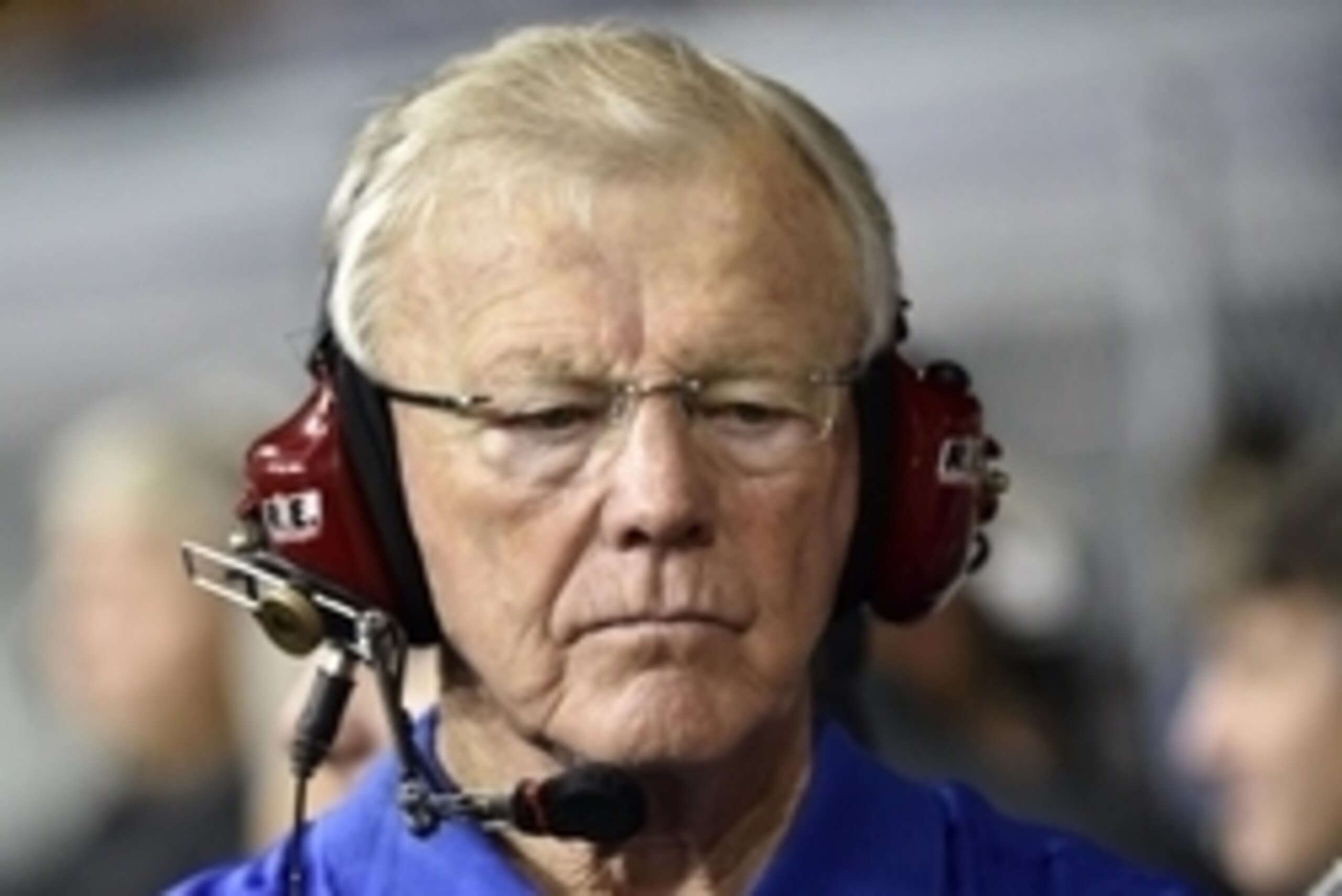 Nov 14, 2014; Homestead, Miami, USA; NASCAR Sprint Cup Series team owner Joe Gibbs during qualifying for the Ford EcoBoost 400 at Homestead-Miami Speedway. Mandatory Credit: Jerome Miron-USA TODAY Sports