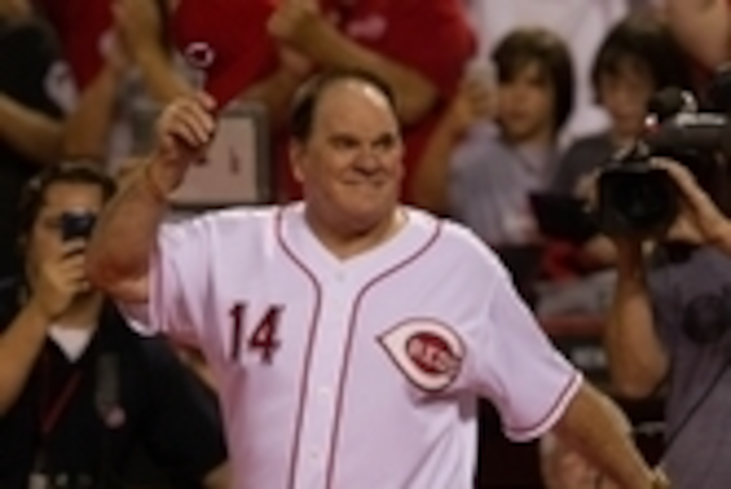Sep 6, 2013; Cincinnati, OH, USA; Pete Rose of the Big Red Machine takes the field after the Reds 3-2 win over the Los Angeles Dodgers at Great American Ball Park. Mandatory Credit: Rob Leifheit-USA TODAY Sports Sep 6, 2013; Cincinnati, OH, USA; Pete Rose of the Big Red Machine takes the field after the Reds 3-2 win over the Los Angeles Dodgers at Great American Ball Park. Mandatory Credit: Rob Leifheit-USA TODAY Sports