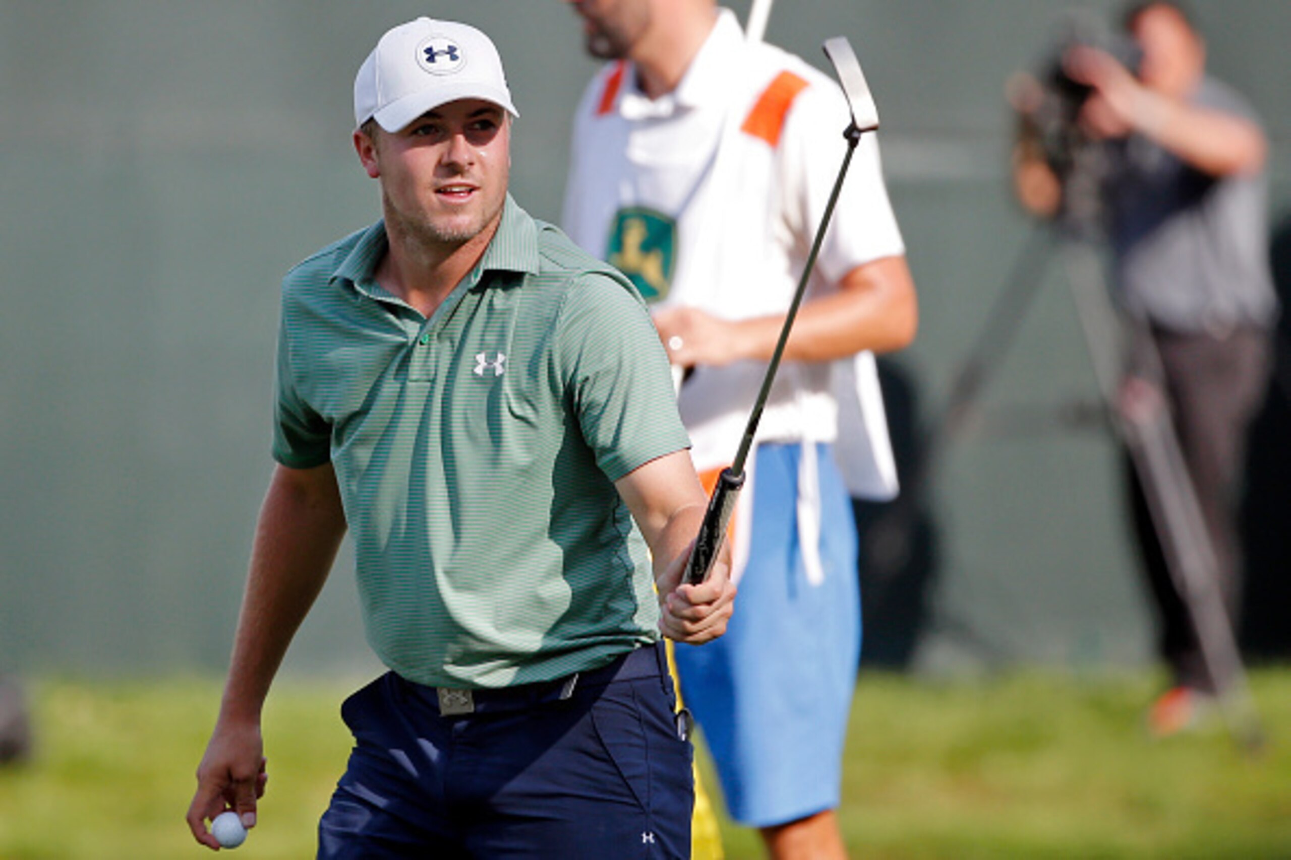 SILVIS, IL - JULY 12:  Jordan Spieth reacts after winning the John Deere Classic during the final round of the John Deere Classic held at TPC Deere Run on July 12, 2015 in Silvis, Illinois.  (Photo by Jon Durr/Getty Images)