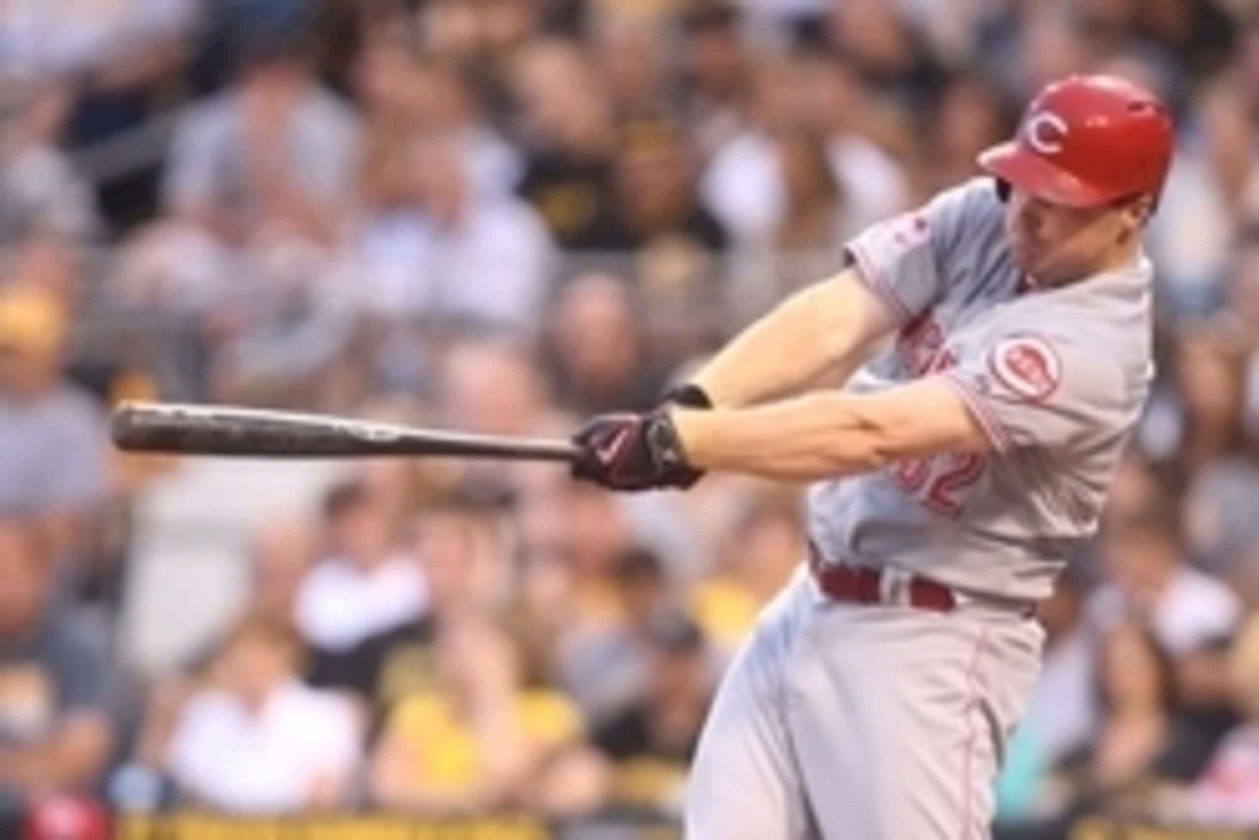 Jun 24, 2015; Pittsburgh, PA, USA; Cincinnati Reds right fielder Jay Bruce (32) singles against the Pittsburgh Pirates during the fifth inning at PNC Park. Mandatory Credit: Charles LeClaire-USA TODAY Sports Jun 24, 2015; Pittsburgh, PA, USA; Cincinnati Reds right fielder Jay Bruce (32) singles against the Pittsburgh Pirates during the fifth inning at PNC Park. Mandatory Credit: Charles LeClaire-USA TODAY Sports