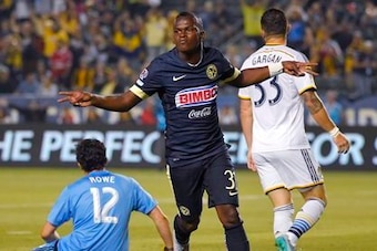 Carlos Darwin Quintero celebrating his ICC opener vs. LA Galaxy.