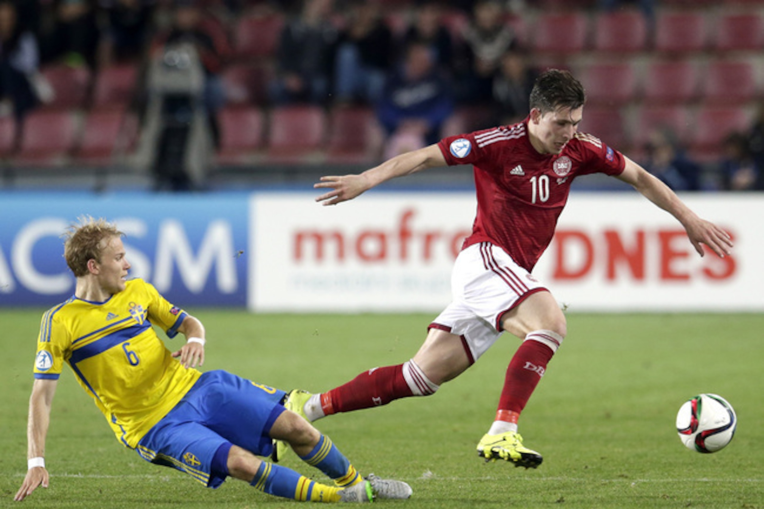 Pierre-Emile Hojbjerg, here in action for Denmark's Under-21 side, is keen to firmly establish himself in Guardiola's plans.