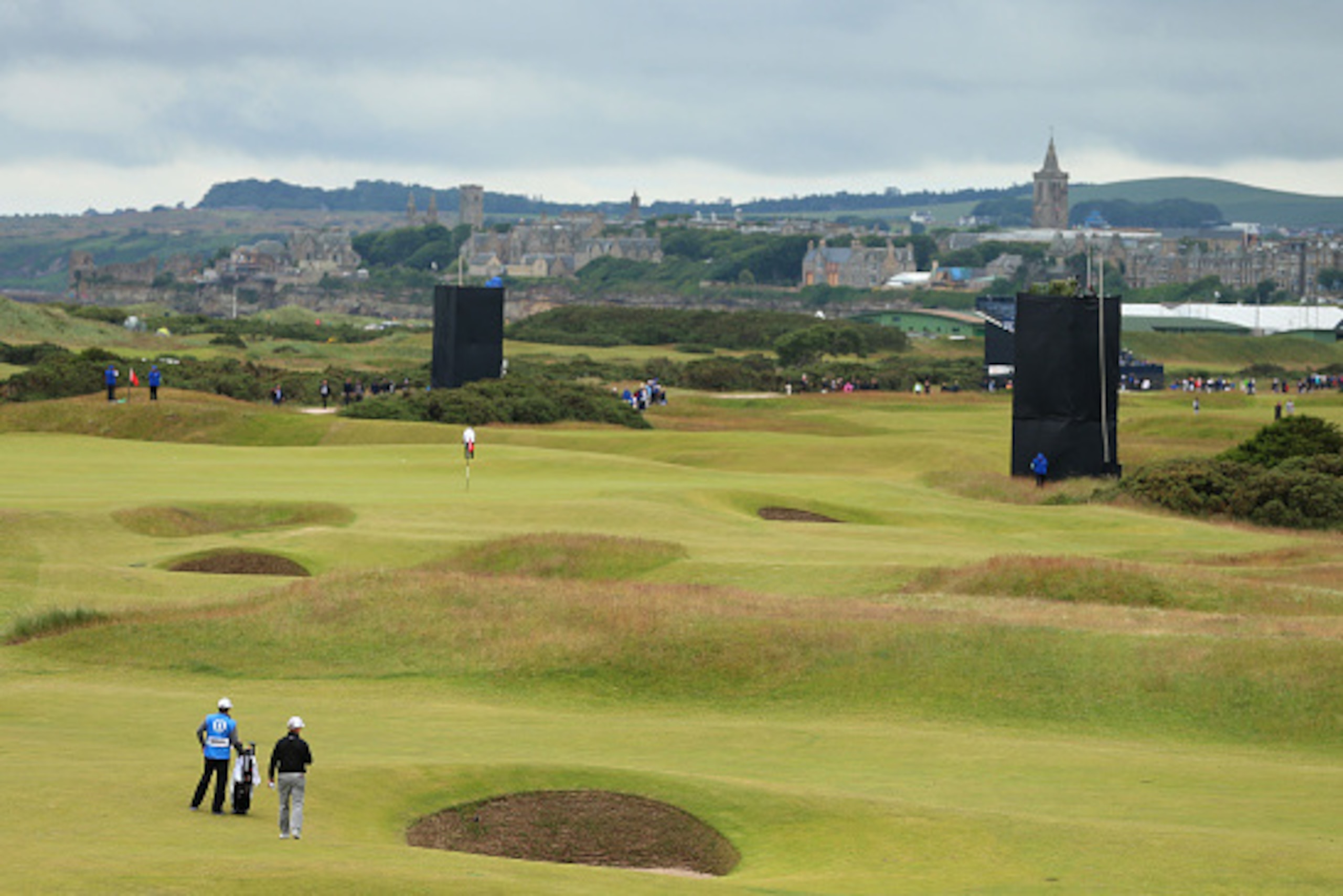 ST ANDREWS, SCOTLAND - JULY 14:  A general view of Charley Hoffman of the United States on the 13th ahead of the 144th Open Championship at The Old Course on July 14, 2015 in St Andrews, Scotland.  (Photo by Andrew Redington/Getty Images)