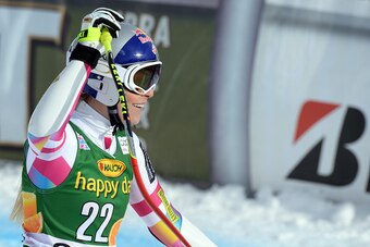 CORTINA D'AMPEZZO, ITALY - JANUARY 19: (FRANCE OUT) Lindsey Vonn of the Usa competes during the Audi FIS Alpine Ski World Cup Women's Super-G on January 19, 2015 in Cortina d'Ampezzo, Italy. (Photo by Christophe Pallot/Agence Zoom/Getty Images)