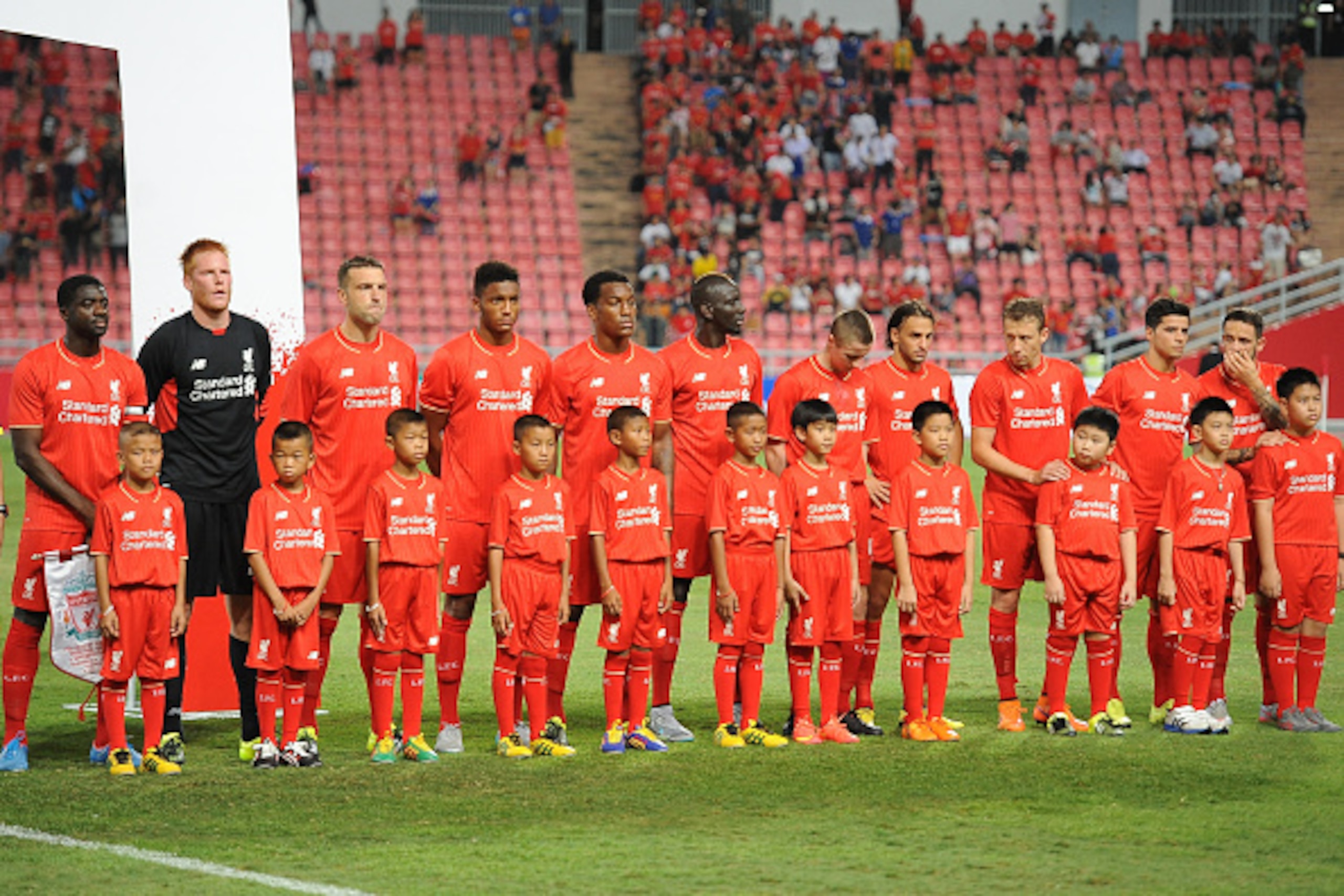 BANGKOK, THAILAND - JULY 14: Liverpool FC team pose during the international friendly match between Thai Premier League All Stars and Liverpool FC at Rajamangala Stadium on July 14, 2015 in Bangkok, Thailand. (Photo by Robertus Pudyanto/Getty Images) BANGKOK, THAILAND - JULY 14: Liverpool FC team pose during the international friendly match between Thai Premier League All Stars and Liverpool FC at Rajamangala Stadium on July 14, 2015 in Bangkok, Thailand. (Photo by Robertus Pudyanto/Getty Images)