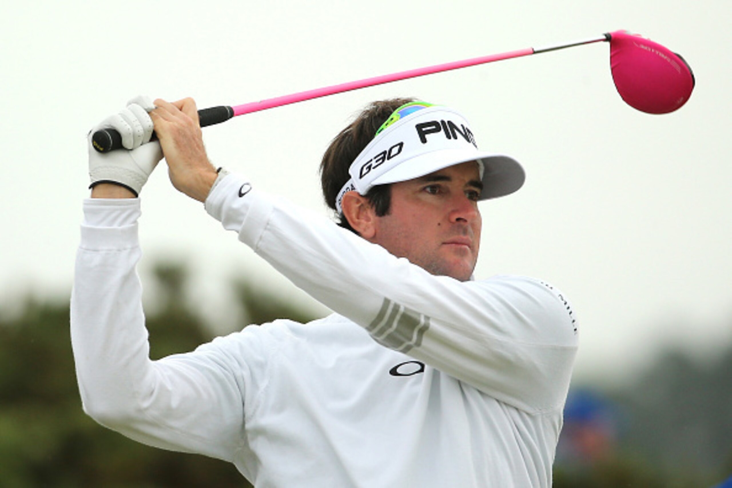 ST ANDREWS, SCOTLAND - JULY 14:  Bubba Watson of the United States tees off during a practice round ahead of the 144th Open Championship at The Old Course on July 14, 2015 in St Andrews, Scotland.  (Photo by Mike Ehrmann/Getty Images)
