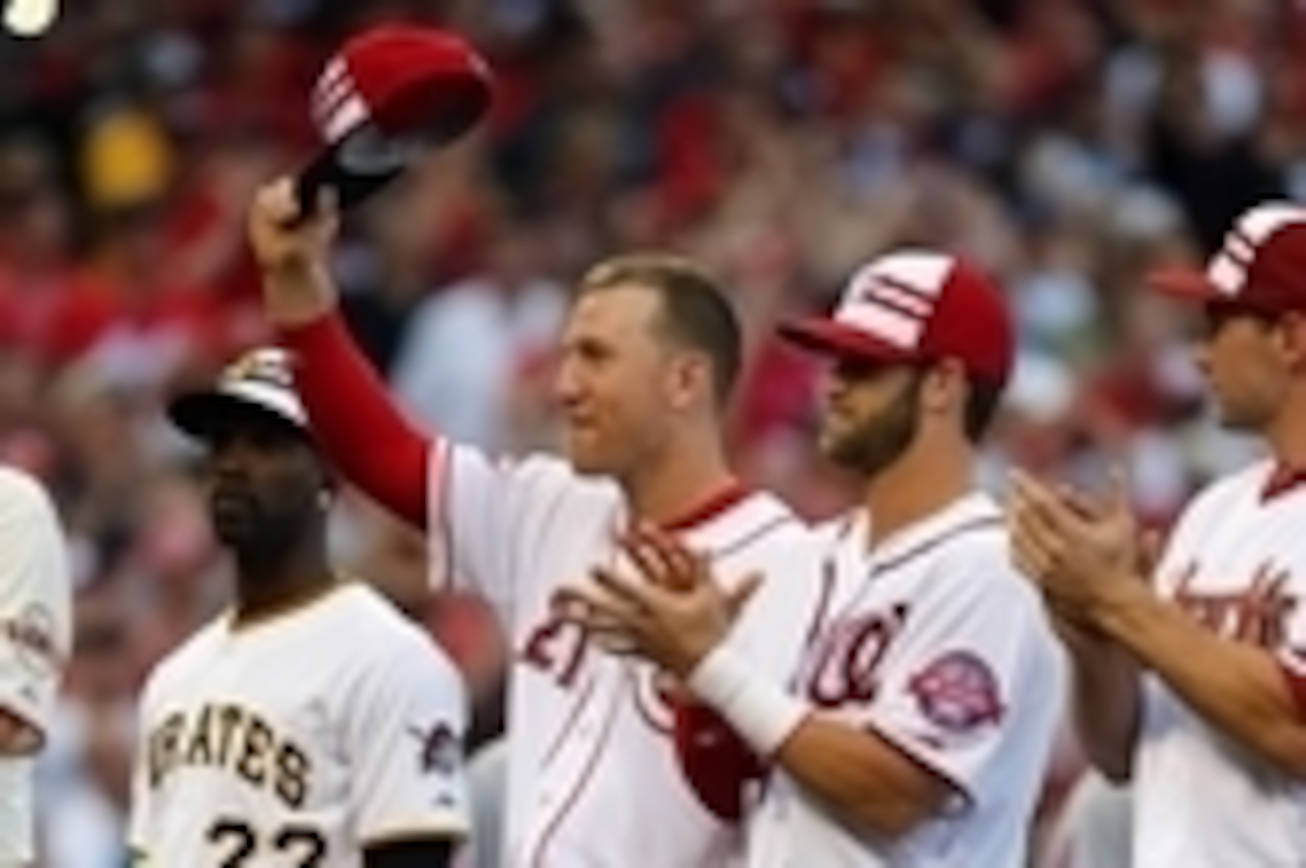 Jul 14, 2015; Cincinnati, OH, USA; National League third baseman Todd Frazier (21) of the Cincinnati Reds is introduced prior to the 2015 MLB All Star Game at Great American Ball Park. Mandatory Credit: Rick Osentoski-USA TODAY Sports Jul 14, 2015; Cincinnati, OH, USA; National League third baseman Todd Frazier (21) of the Cincinnati Reds is introduced prior to the 2015 MLB All Star Game at Great American Ball Park. Mandatory Credit: Rick Osentoski-USA TODAY Sports