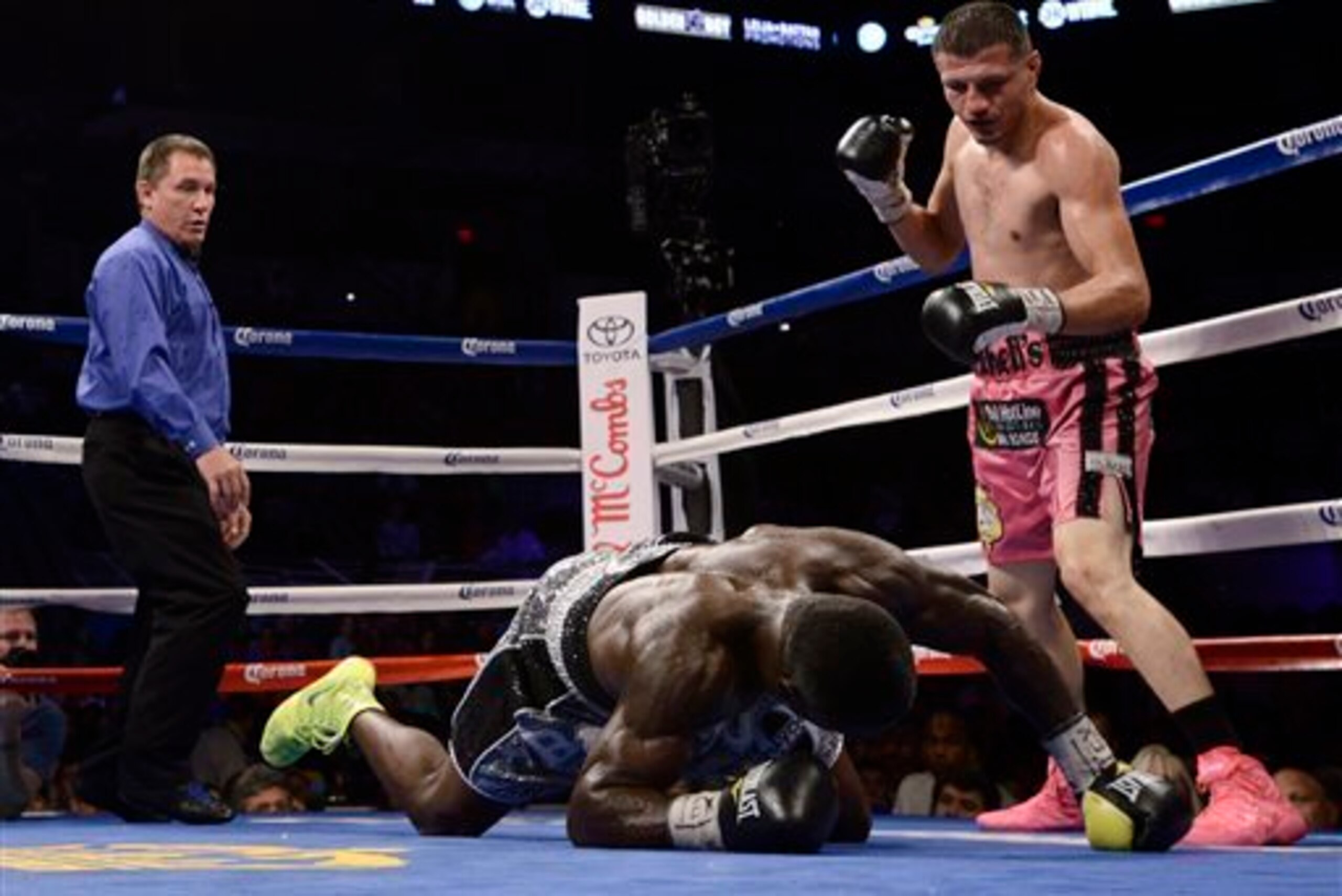 Berto, on the canvas, looks set to be Floyd's 49th professional opponent. Berto, on the canvas, looks set to be Floyd's 49th professional opponent.
