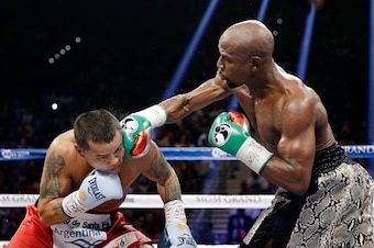 Mayweather defeated Maidana twice in 2014.