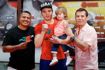 Garcia (l) with three generations of the Chavez family